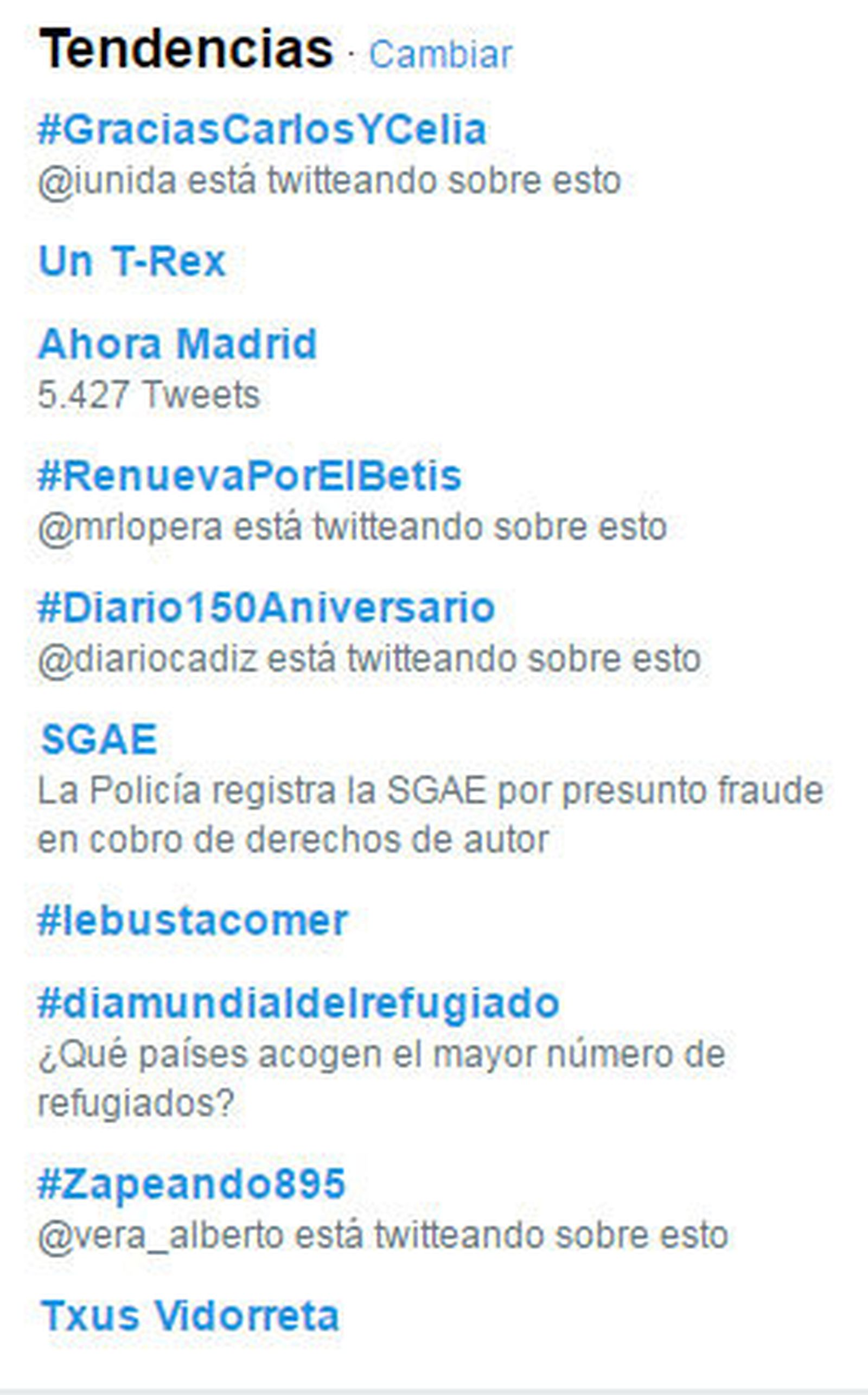 Tendencias de Twitter