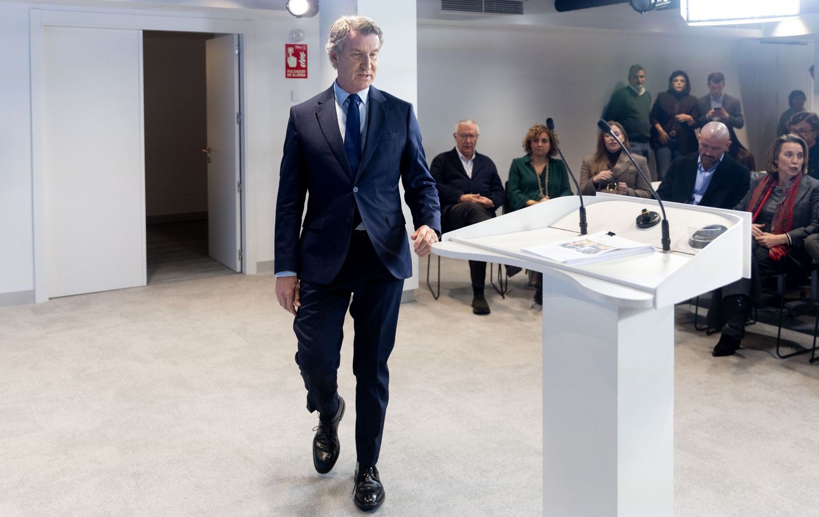 El presidente del PP, Alberto Núñez Feijóo, este lunes.