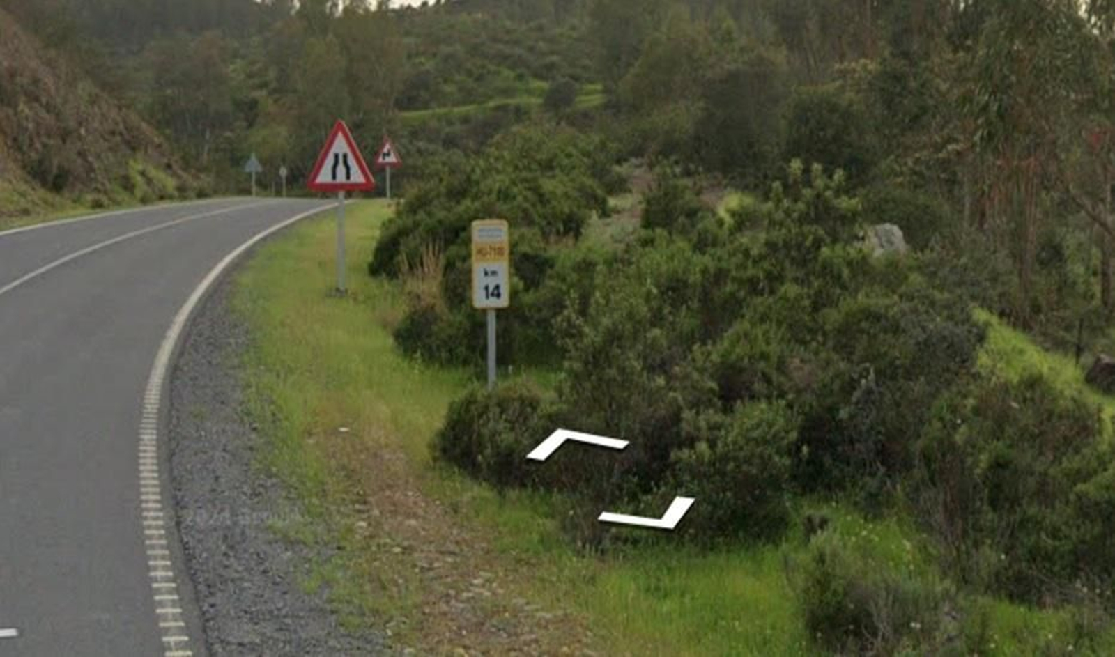 Imagen del tramo kilométrico en el que se ha producido el accidente en Huelva con una víctima mortal.