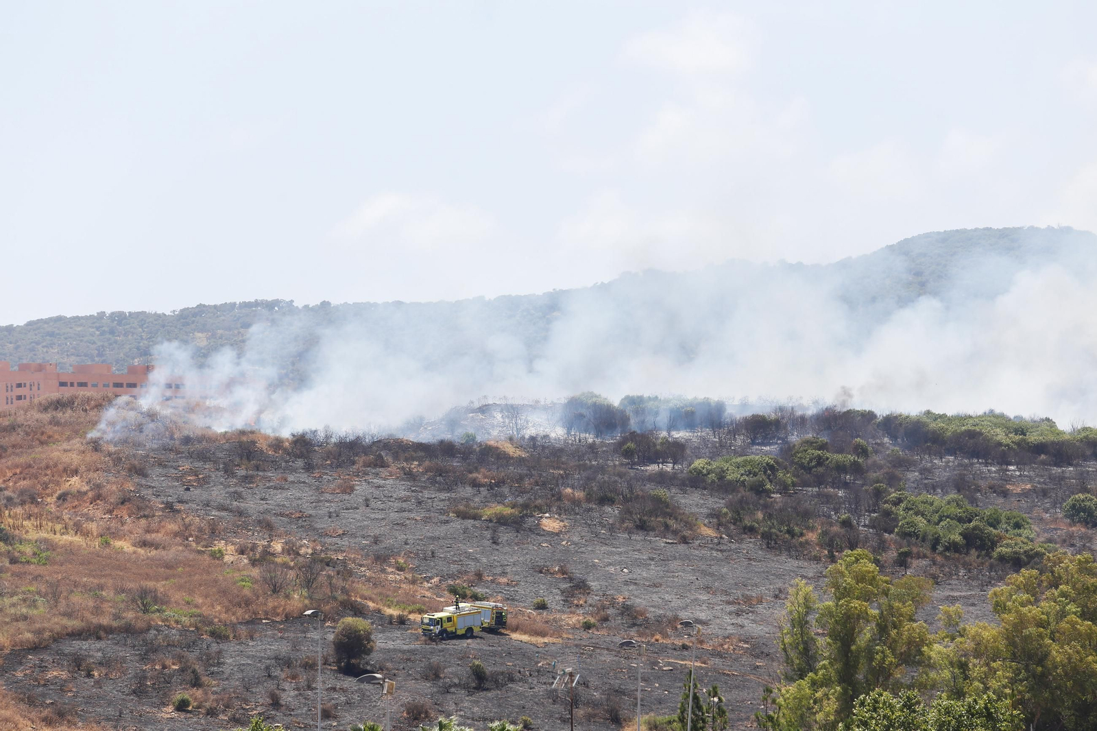 Las fotos del incendio entre Agua Marina y la Cañada de los Tomates en Algeciras
