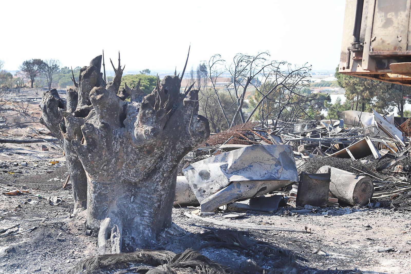 Así quedó el asentamiento de chabolas en Palos de la Frontera tras el incendio