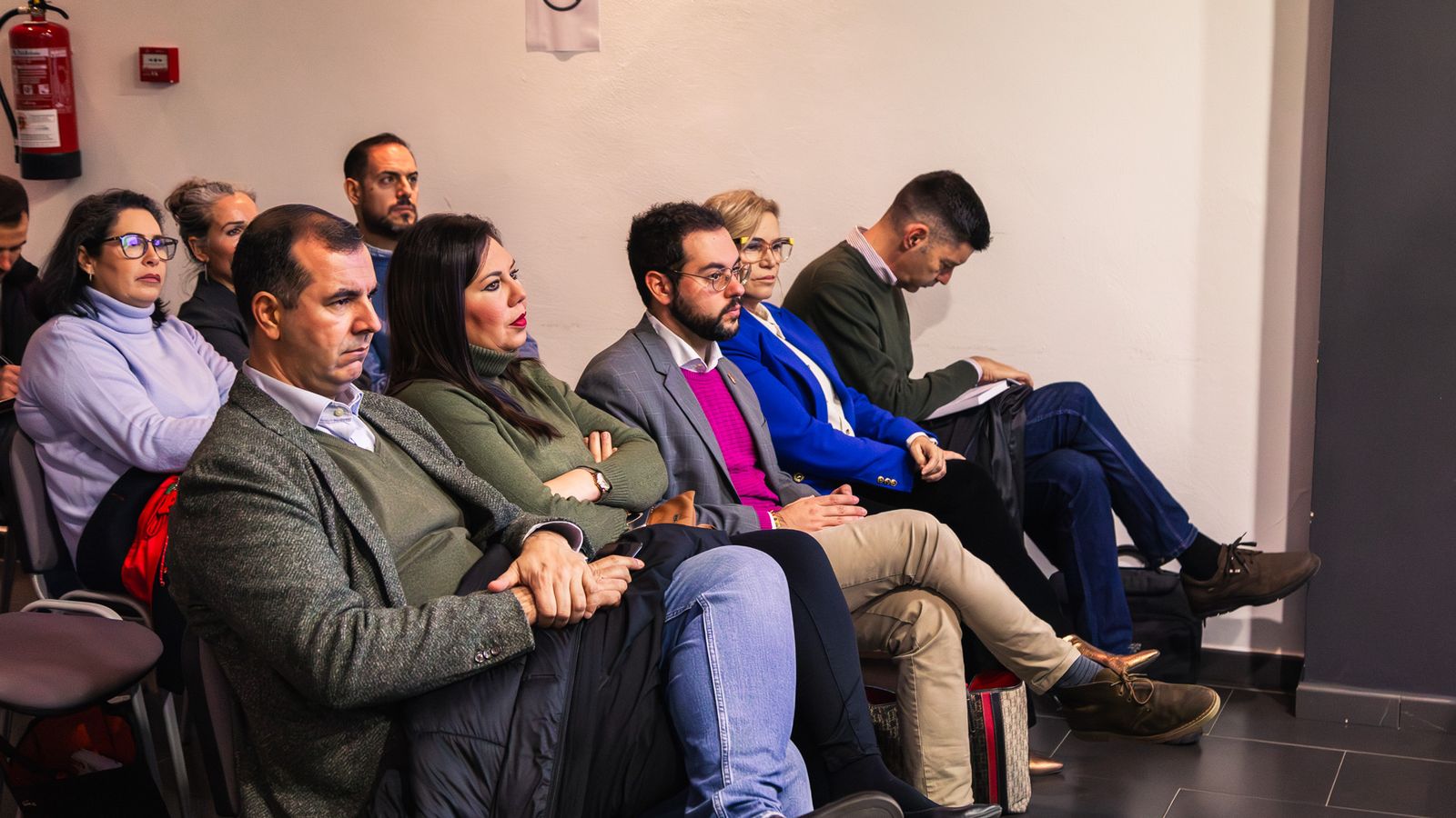 Alcaldes asistentes a la reunión así como representantes de la Diputación de Huelva.