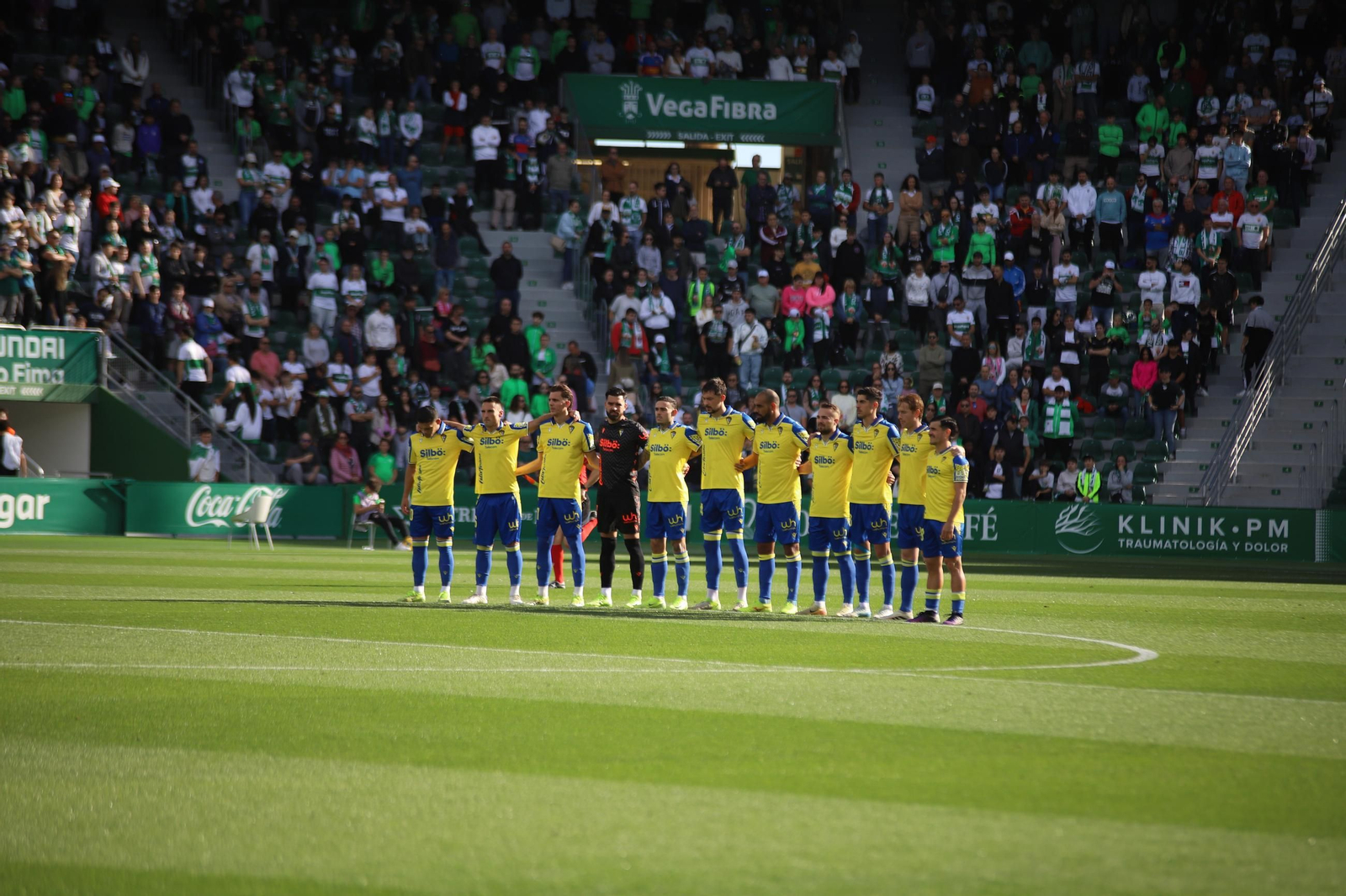 Once inicial del Cádiz en un partido de la primera vuelta.