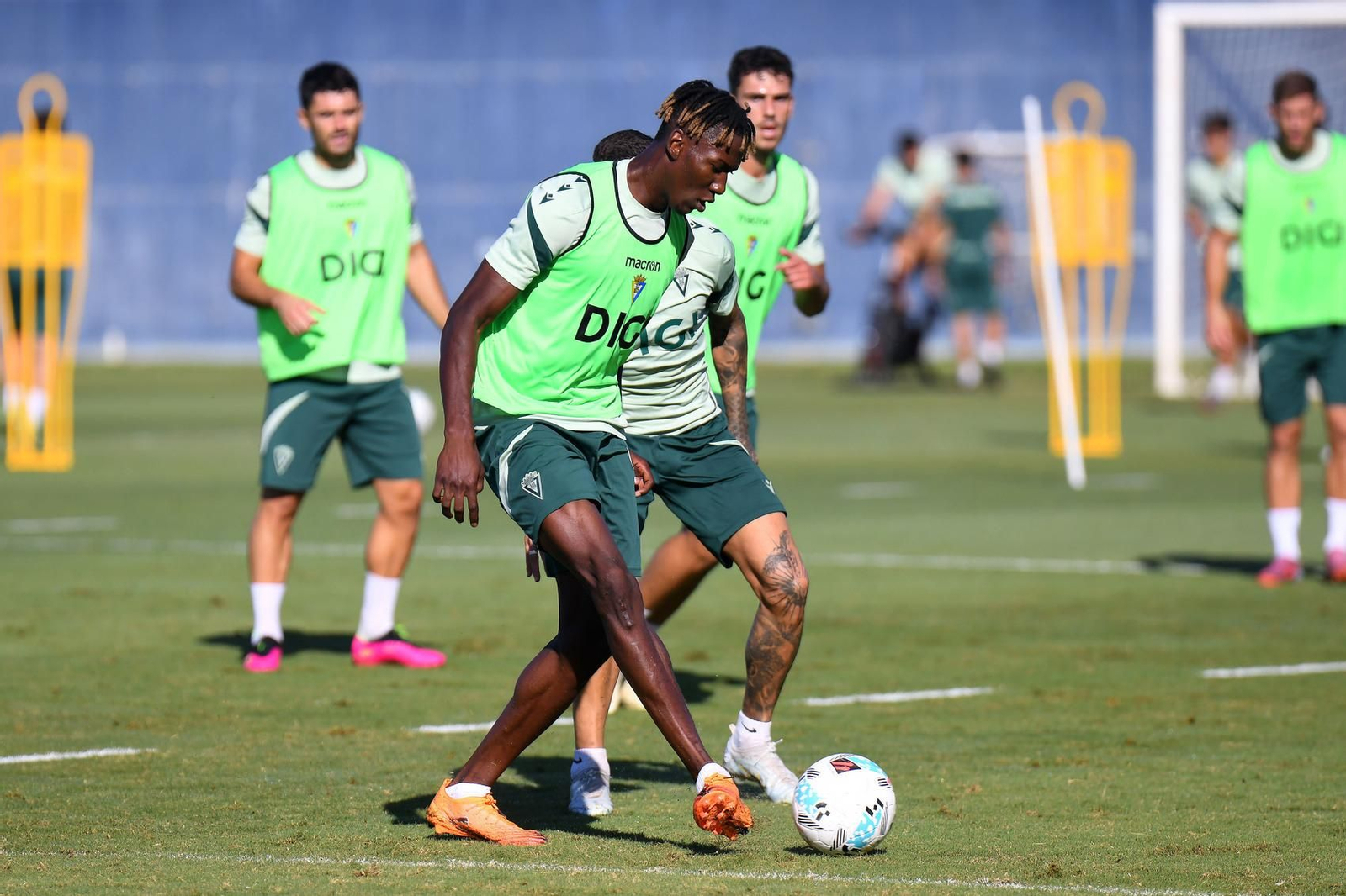 Dawda Camara en una sesión del Cádiz.