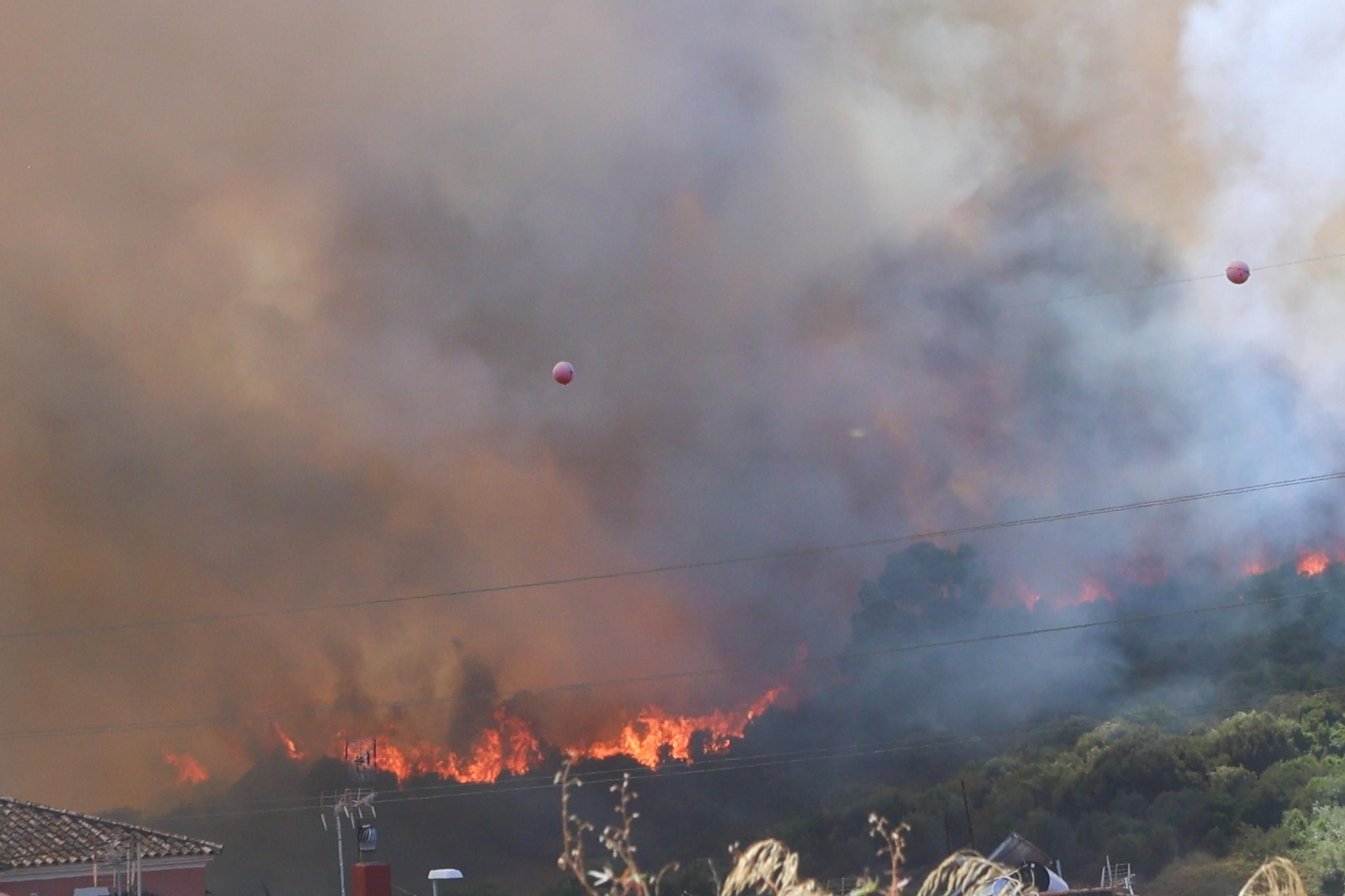 Las fotografías del incendio en el paraje de Botafuegos, en Algeciras