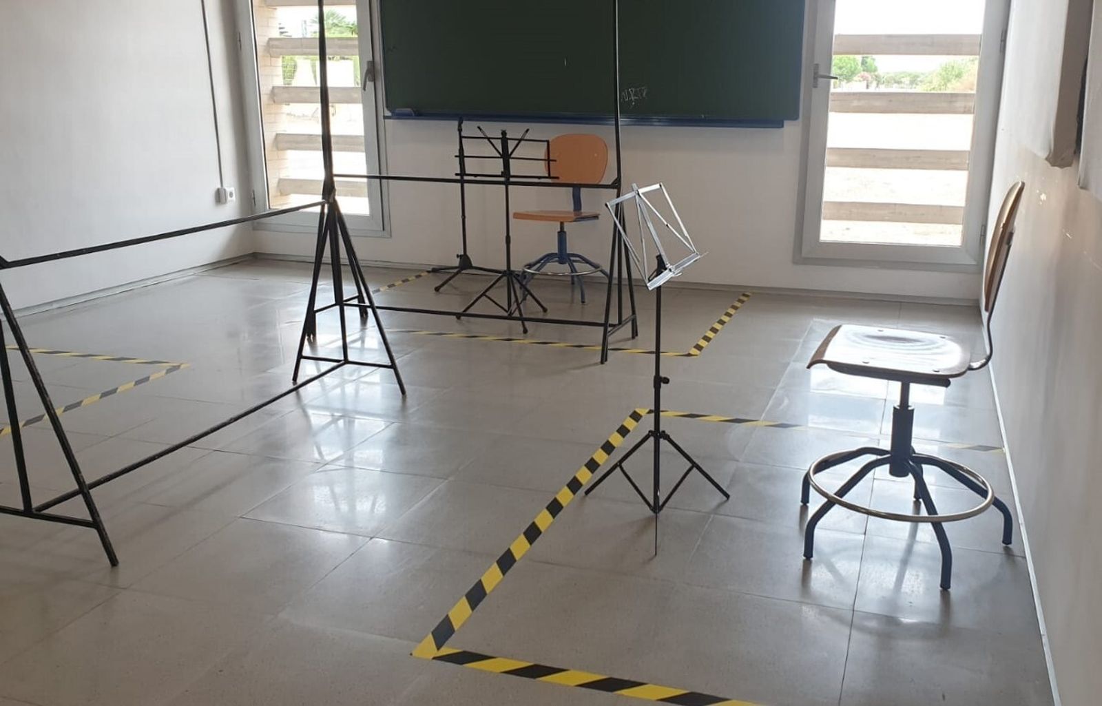 Una de las aulas de la Escuela Municipal de Música y  Danza de Aljaraque.