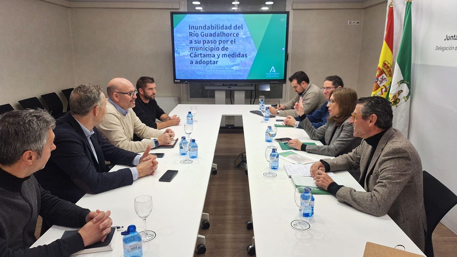 Reunión entre la Junta de Andalucía y el Ayuntamiento de Cártama este jueves.