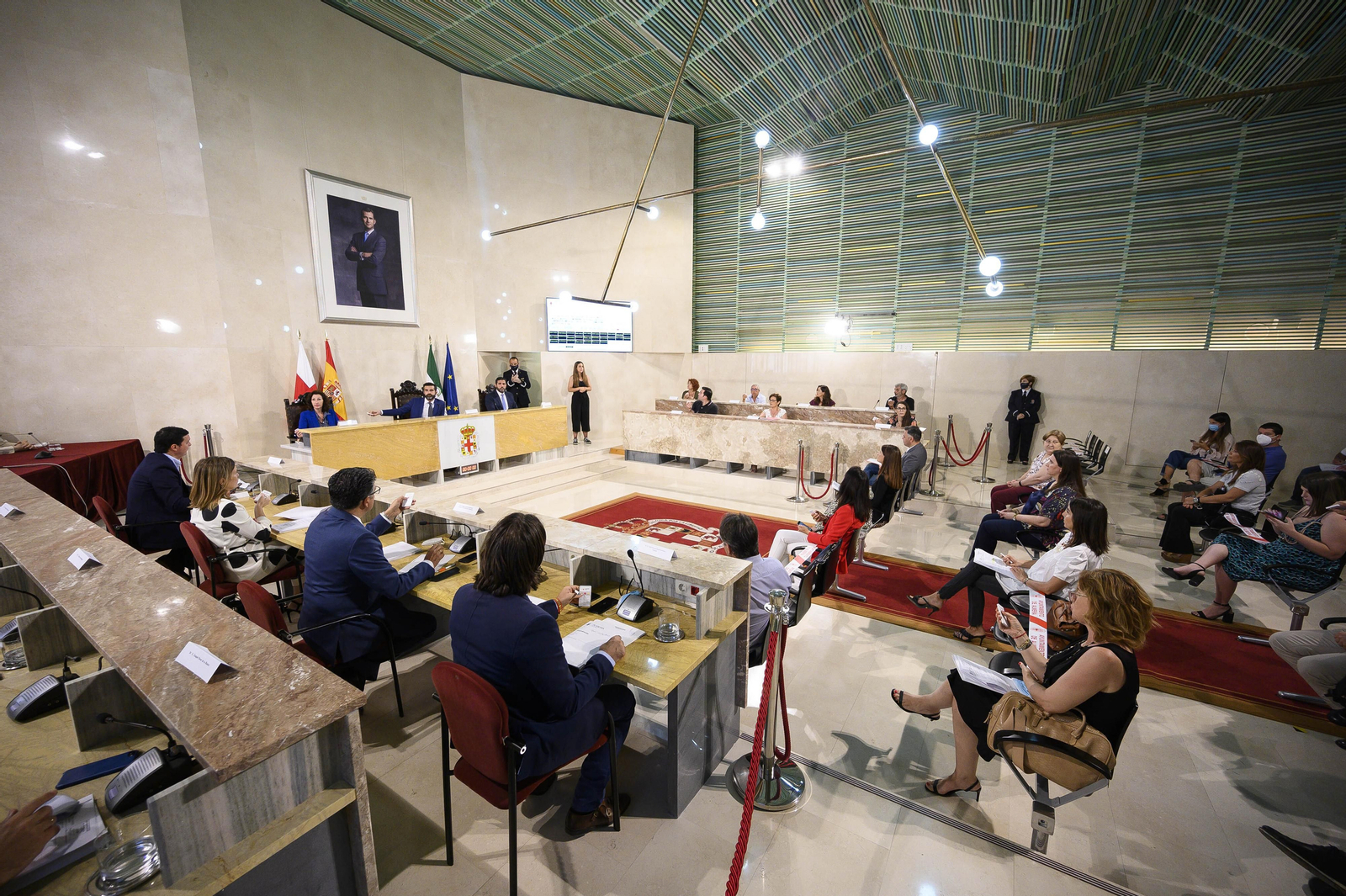 Imagen del primer pleno presencial de carácter extraordinario tras el confinamiento