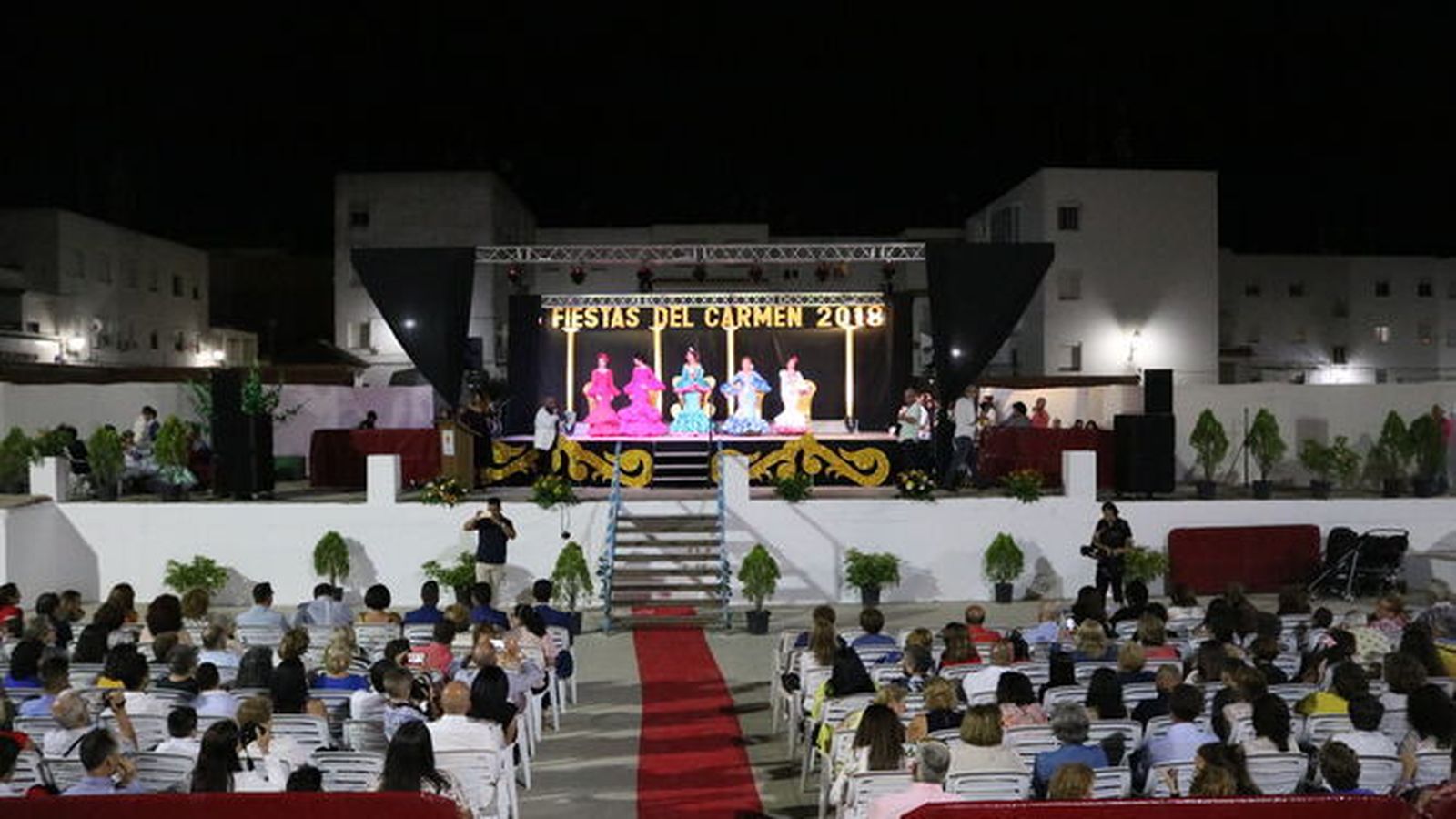 El acto de proclamación de la reina y damas de las Fiestas del Carmen en su edición de 2018.
