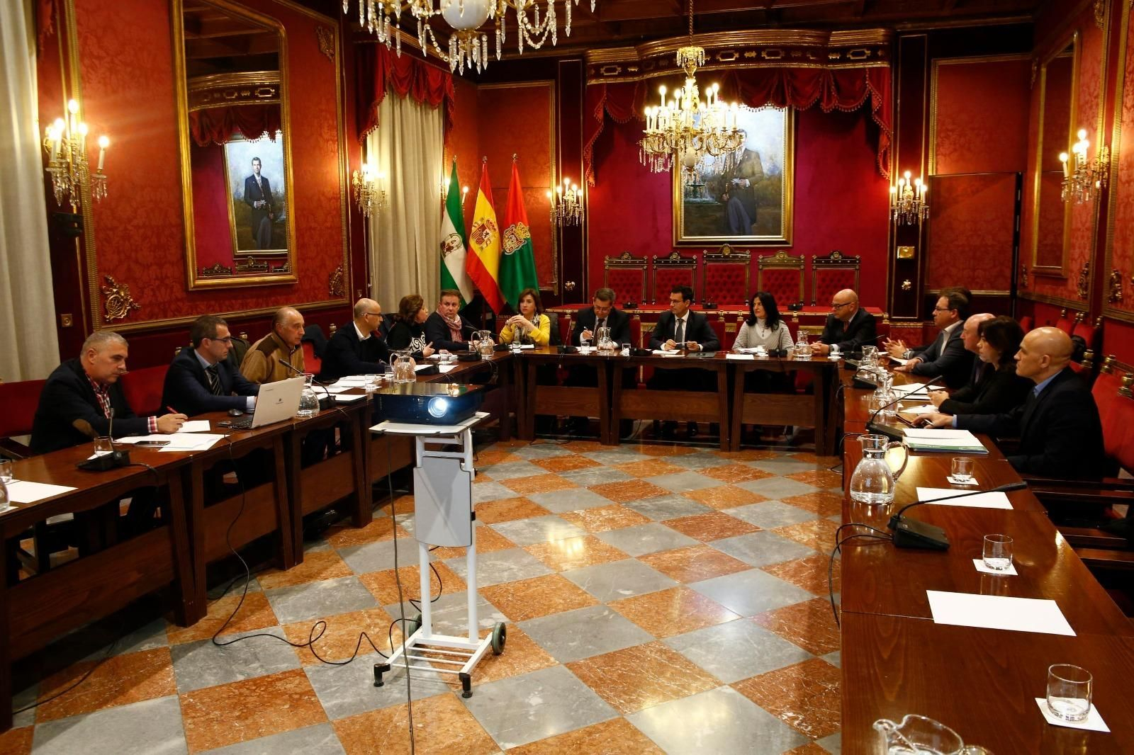 La Mesa del Aeropuerto, reunida esta mañana en el Ayuntamiento de Granada