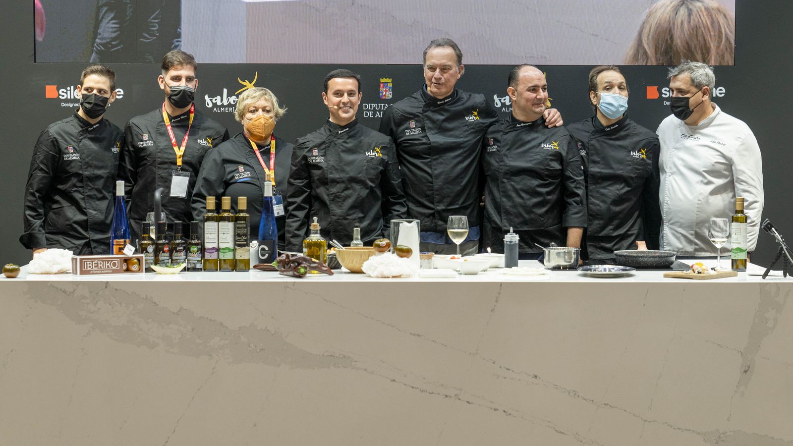 Chefs participantes en el showcooking celebrado esta mañana en el stand de Sabores Almería.