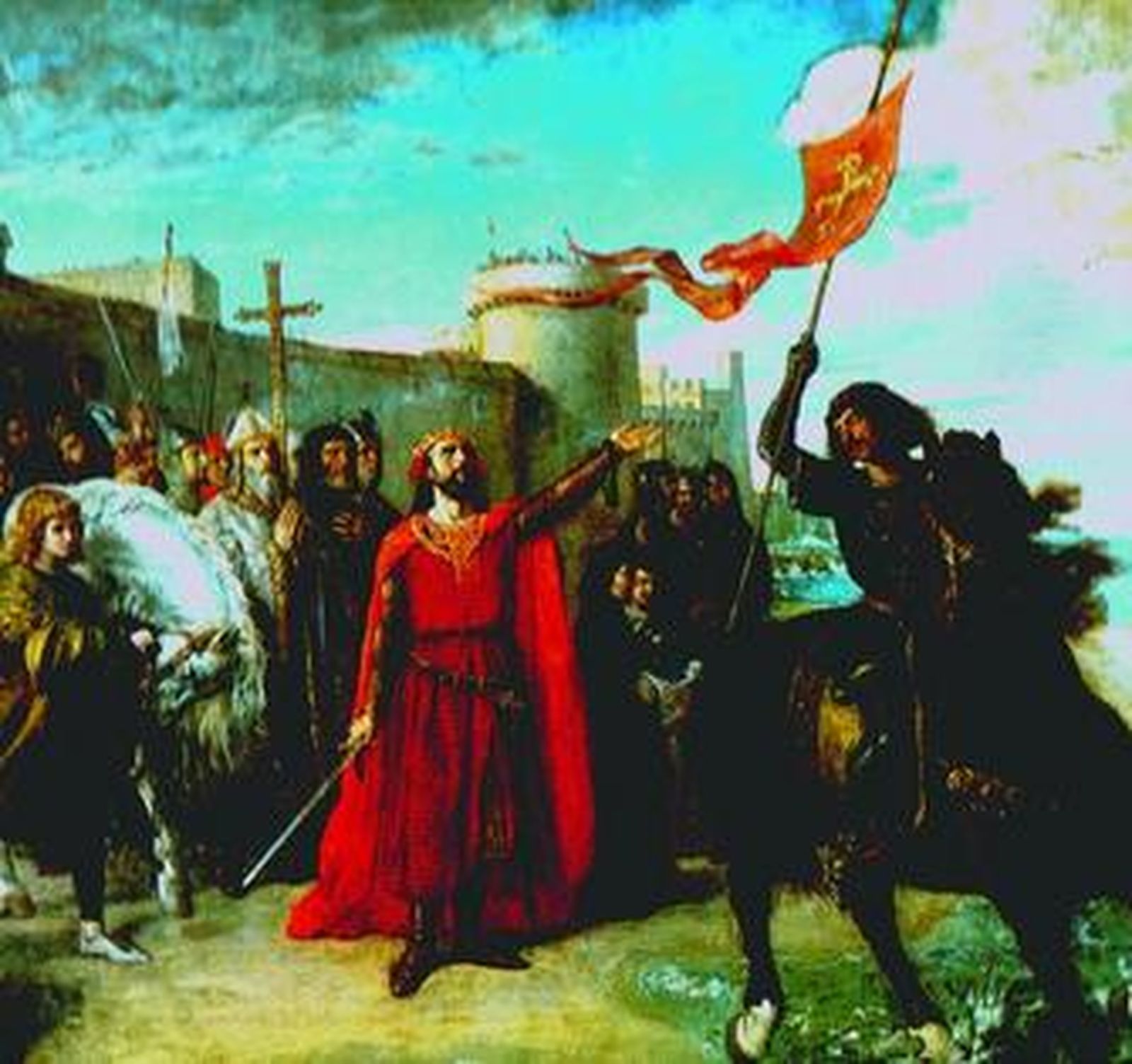 MATÍAS MORENO.  'Alfonso X tomando posesión del mar, despues de apoderarse de la plaza de Cádiz'.