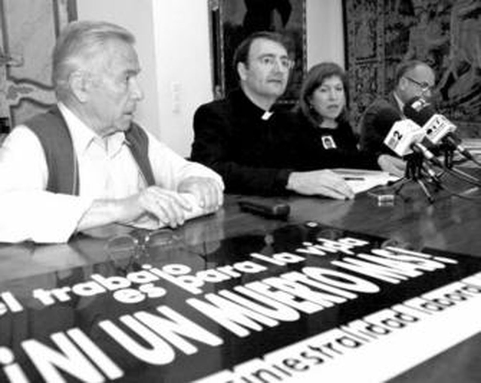 Povedano, Nieva, García y Díaz, ayer en la presentación de las actividades de la HOAC.