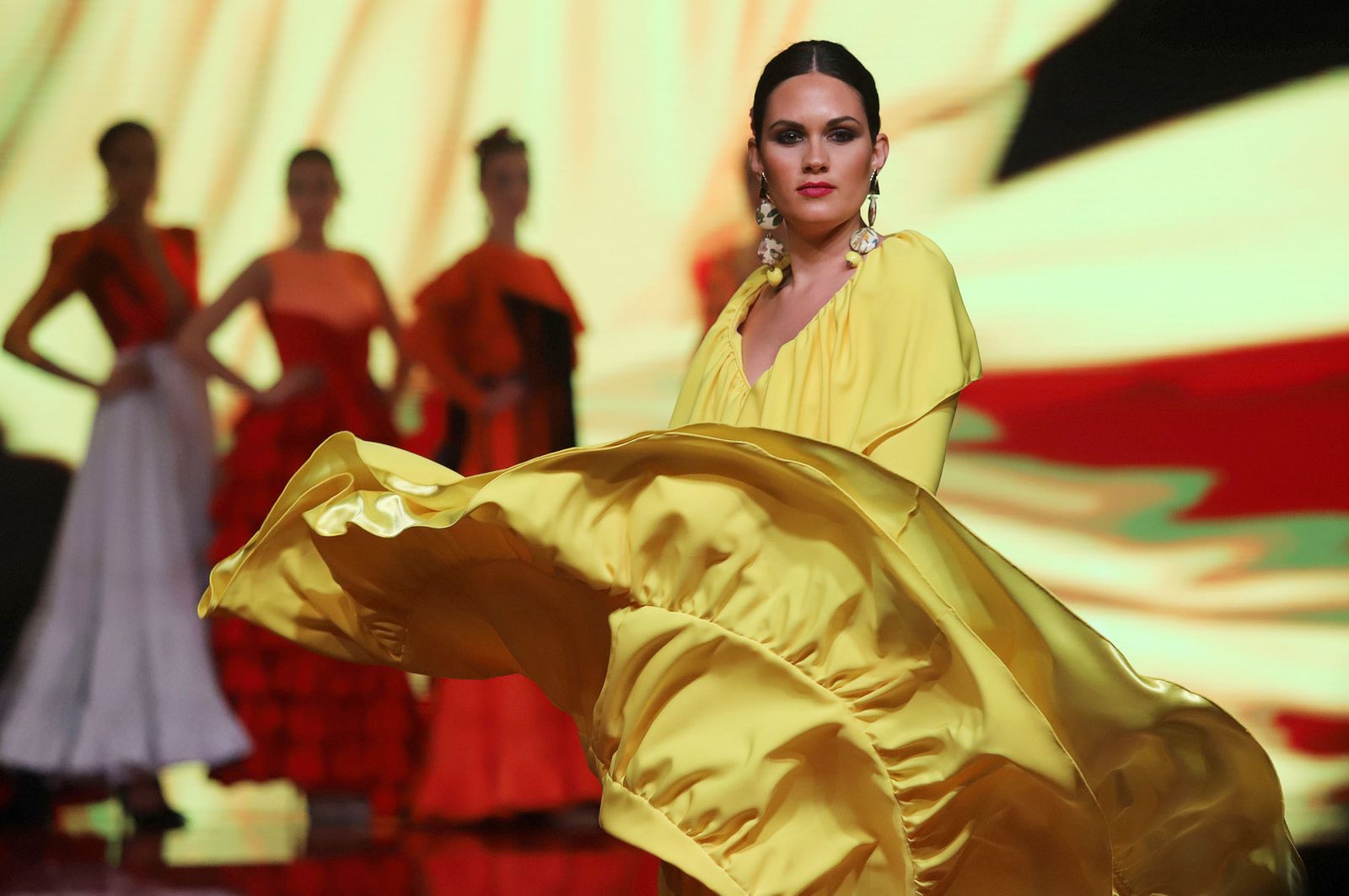 Huelva Flamenca 2023. Imágenes de la pasarela de moda flamenca de la modista Adelina Infante