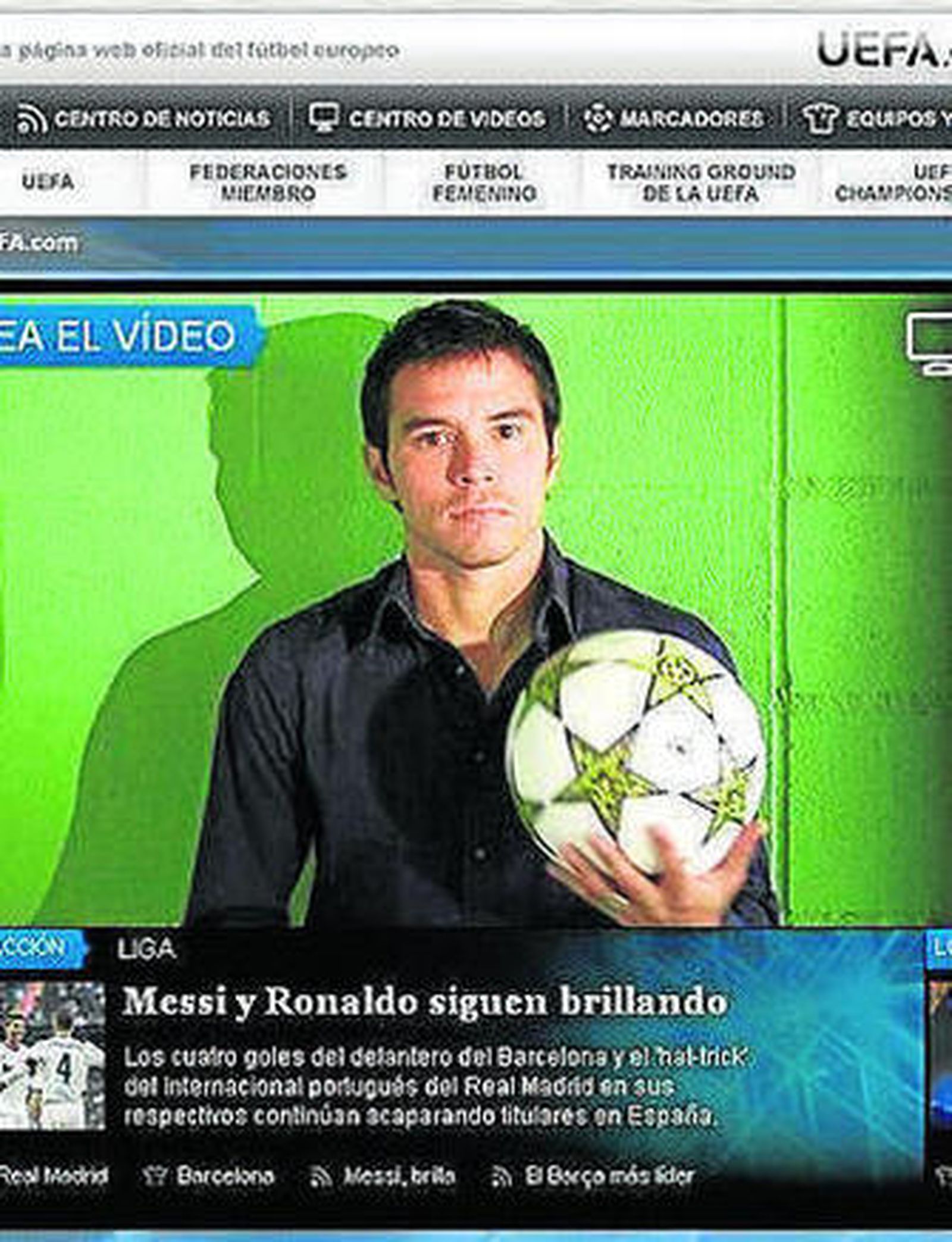 Saviola, en la web de UEFA.