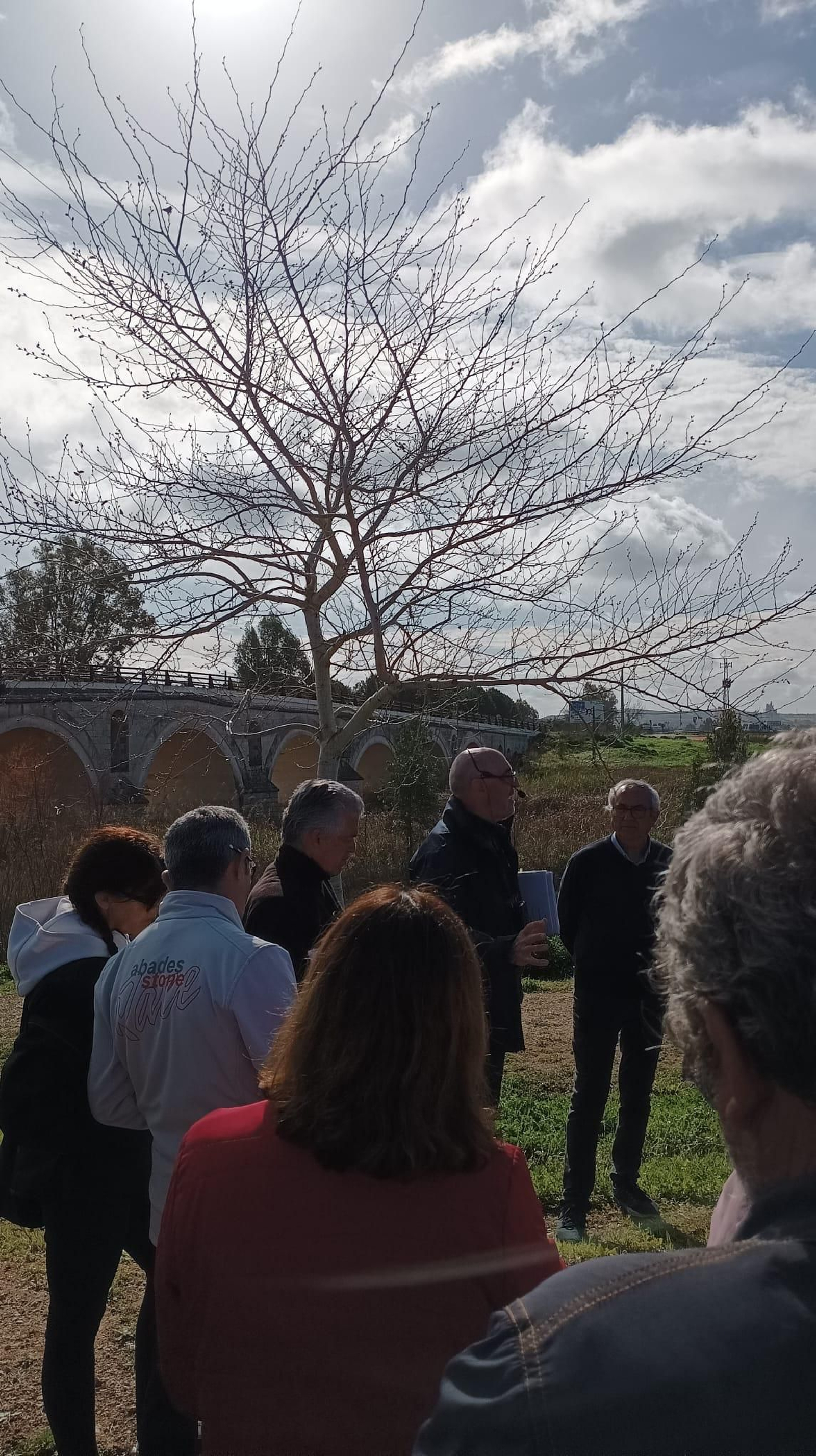 Multitudinaria visita guiada al puente de Cartuja en Jerez