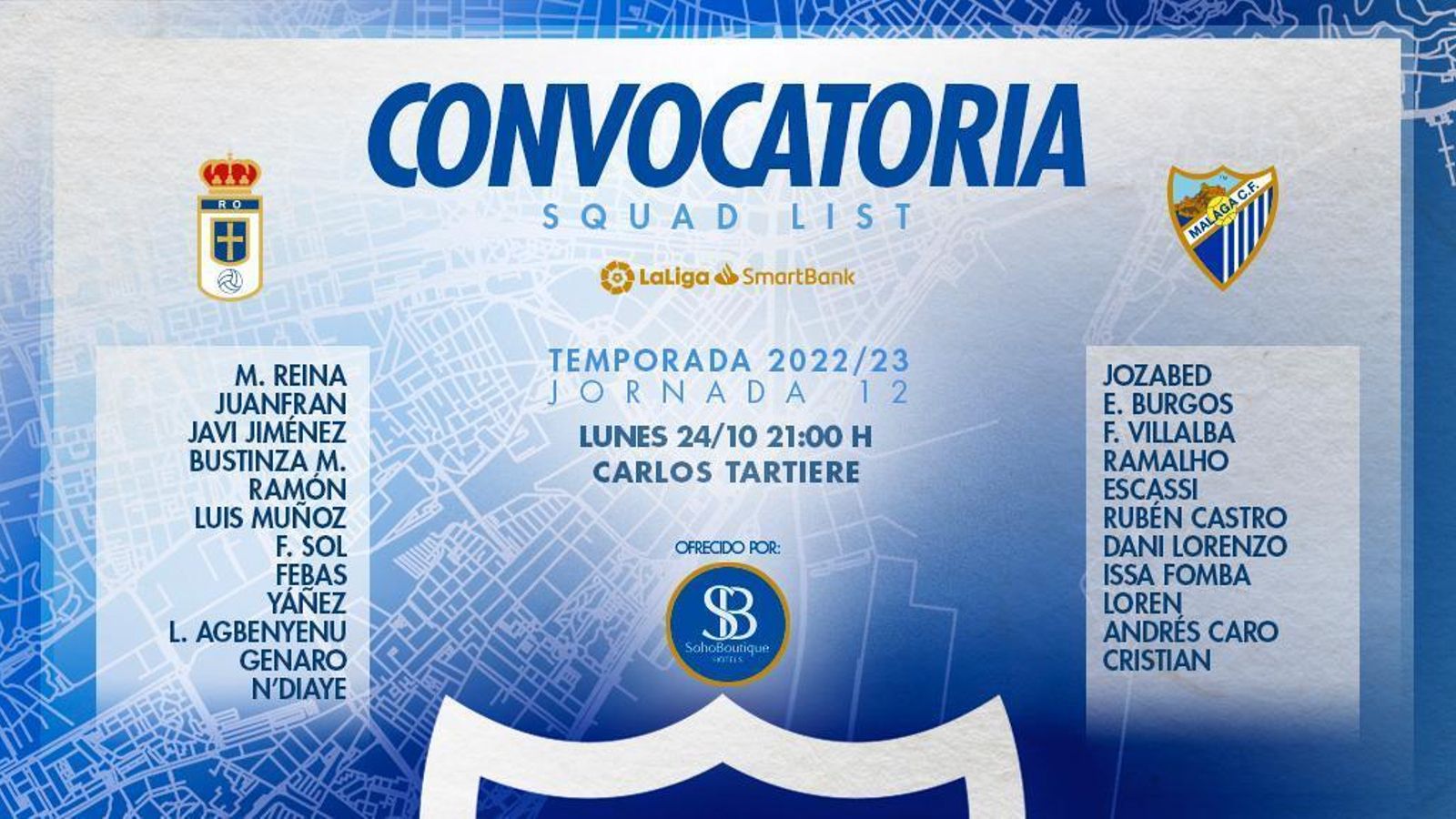 La lista de convocados para Oviedo.