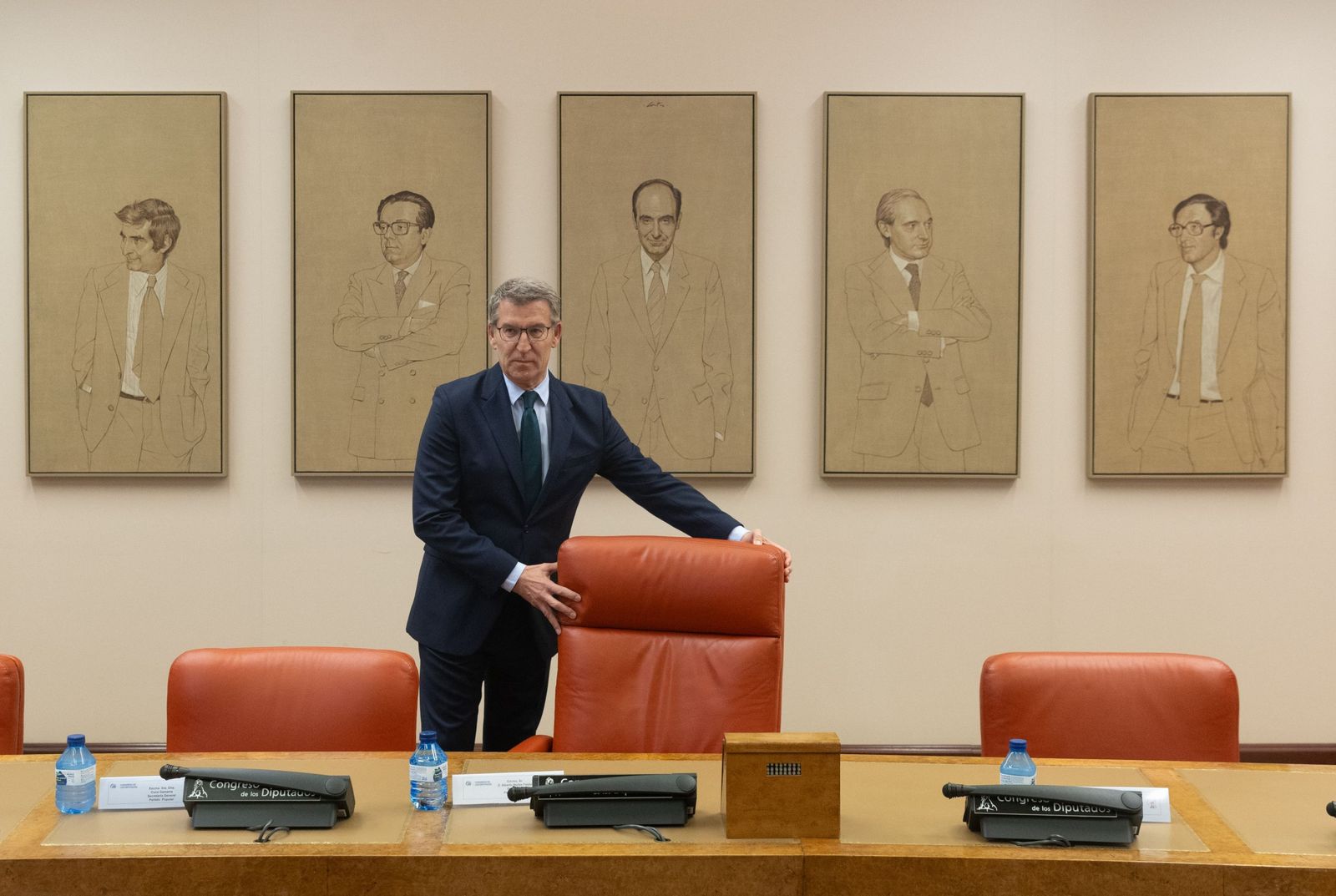 Alberto Núñez Feijóo, en la reunión de los grupos parlamentarios de Congreso y Senado.