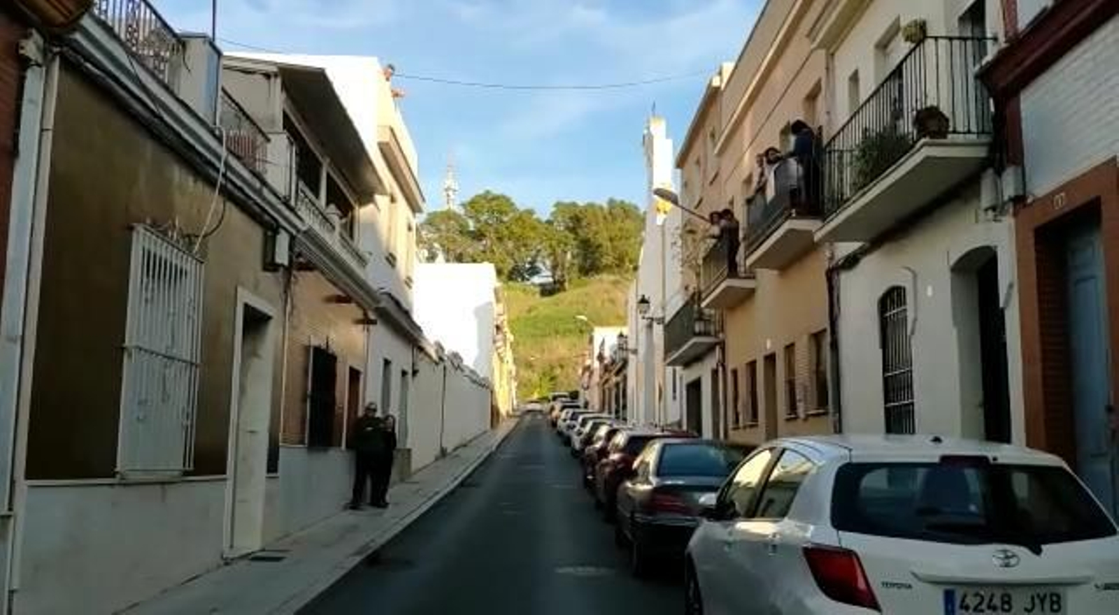 Marcha en la calle presbítero Manuel López Vega donde tenía que haber salido la Lanzada