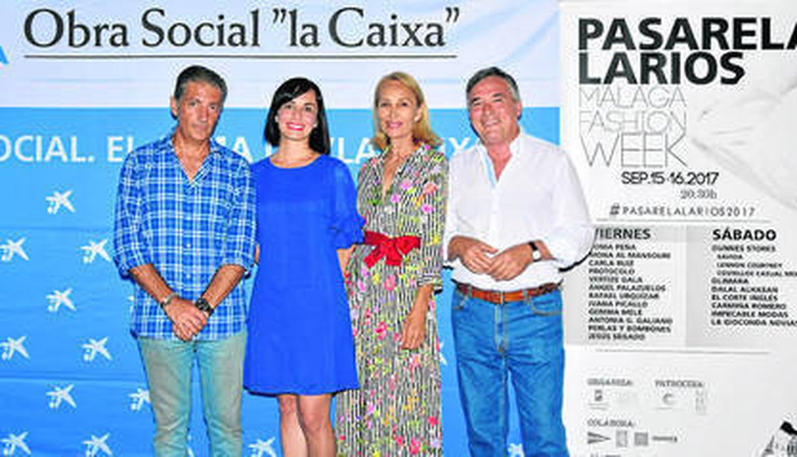 Chico Banderas, Ana Belén Morales, María José González y Pepe Cobos durante la presentación de la Pasarela Larios.