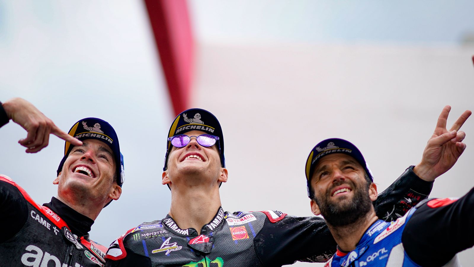 Aleix Espargaró, Fabio Quartararo y Johann Zarco, podio del GP de Portugal.
