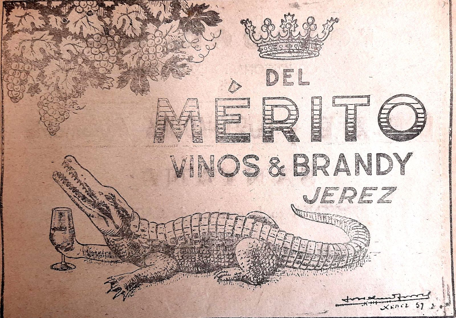 El famoso caimán de las bodegas Marqués del Mérito.