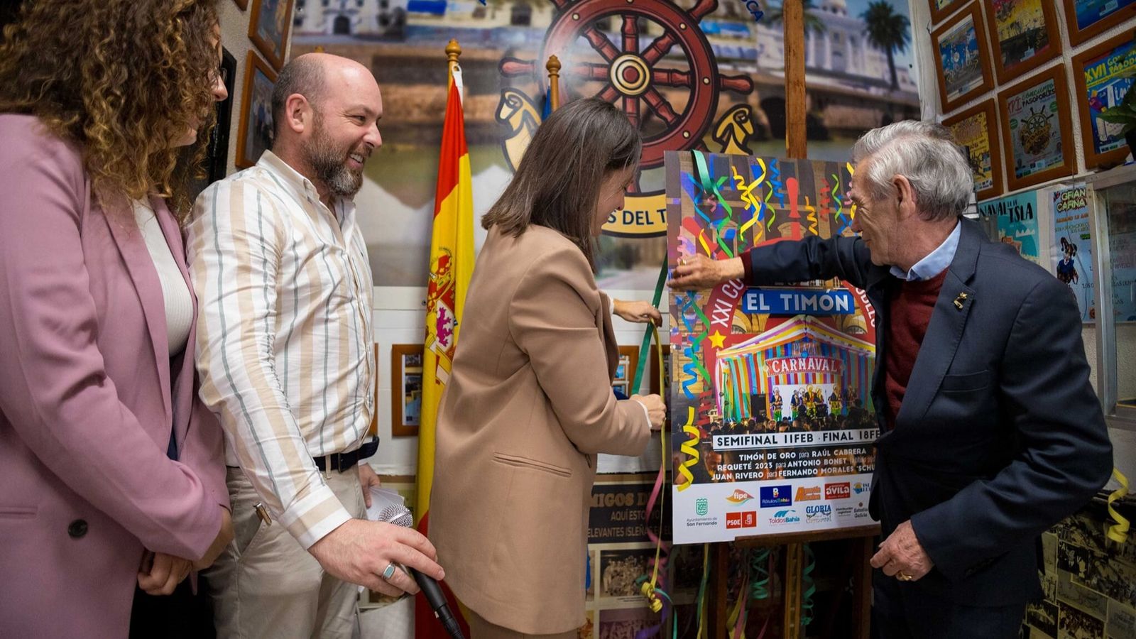 Presentación del cartel del concurso de pasodobles de la peña El Timón en San Fernando.