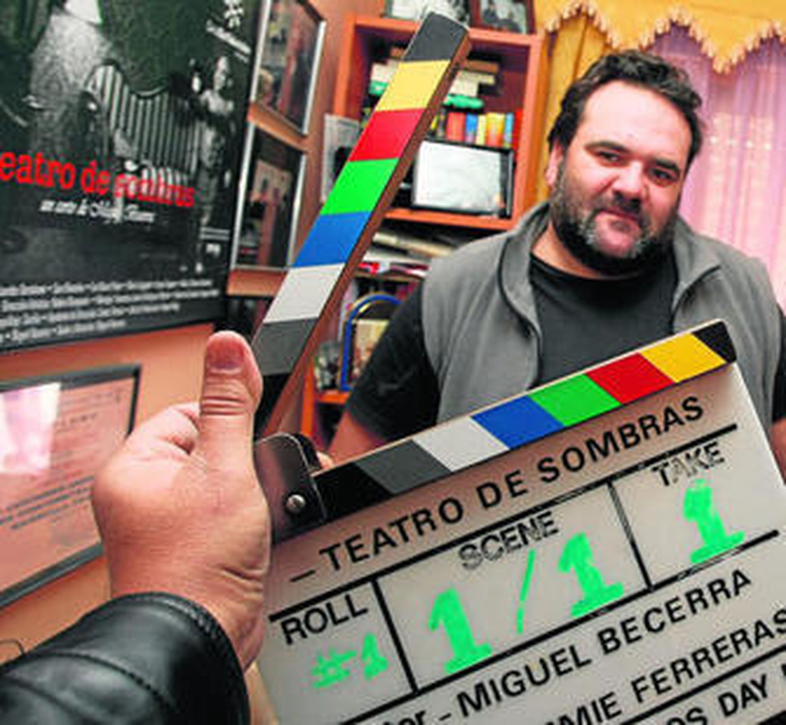 Miguel Becerra, protagonista comarcal de la retrospectiva en la semana del corto y jurado del mismo, ayer.