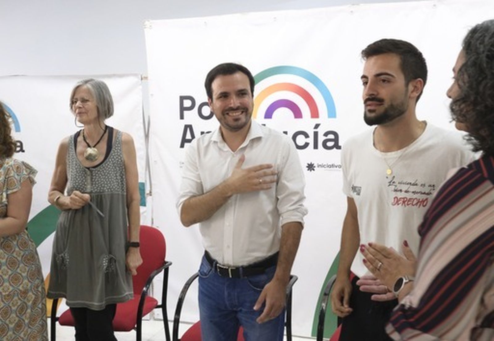 El ministro Alberto Garzón con el número uno de Por Andalucía en Córdoba, José Manuel G. Jurado.