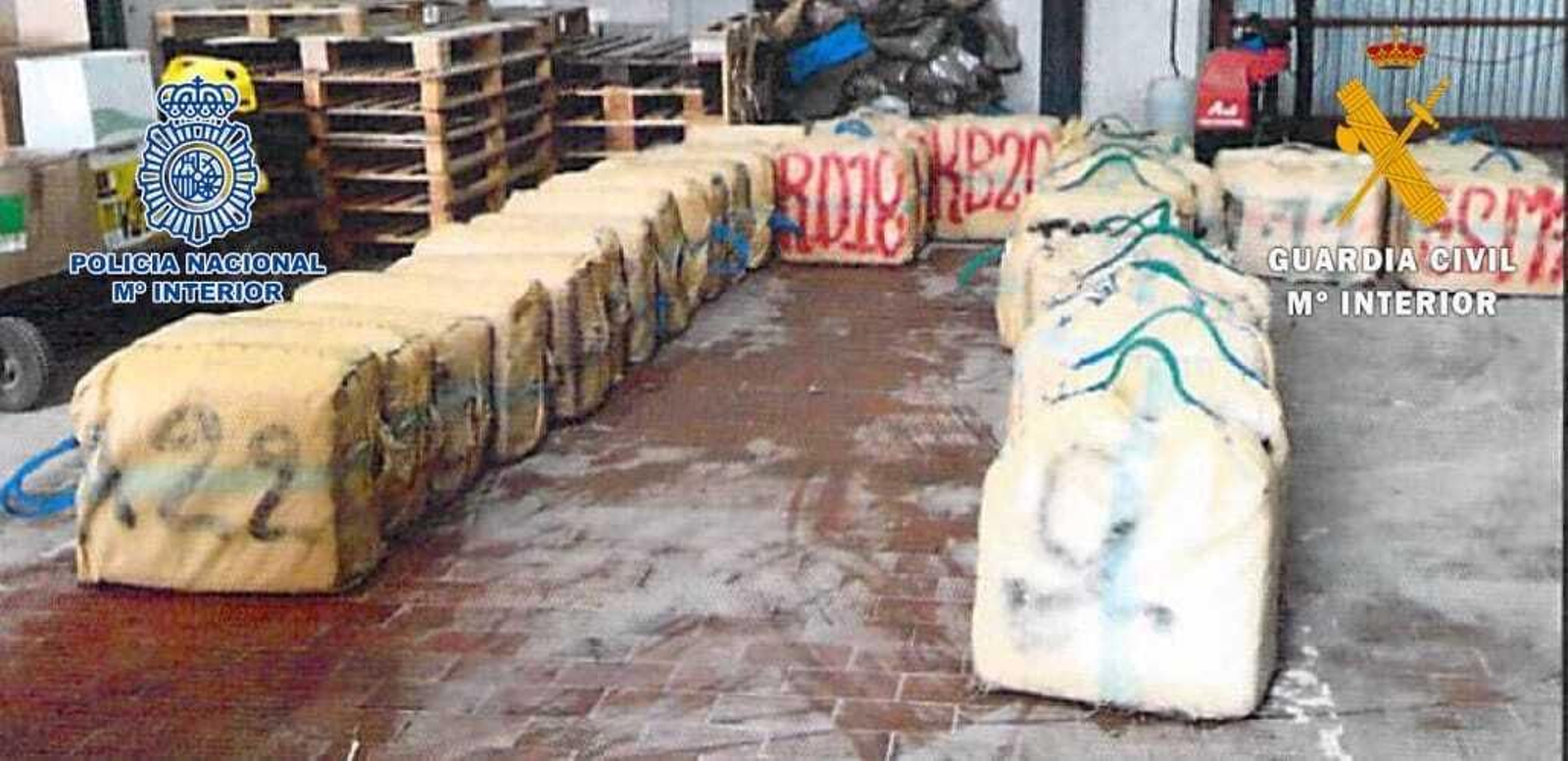 Policía y Guardia Civil frustran un alijo de casi una tonelada y media de droga en la playa de Retamar