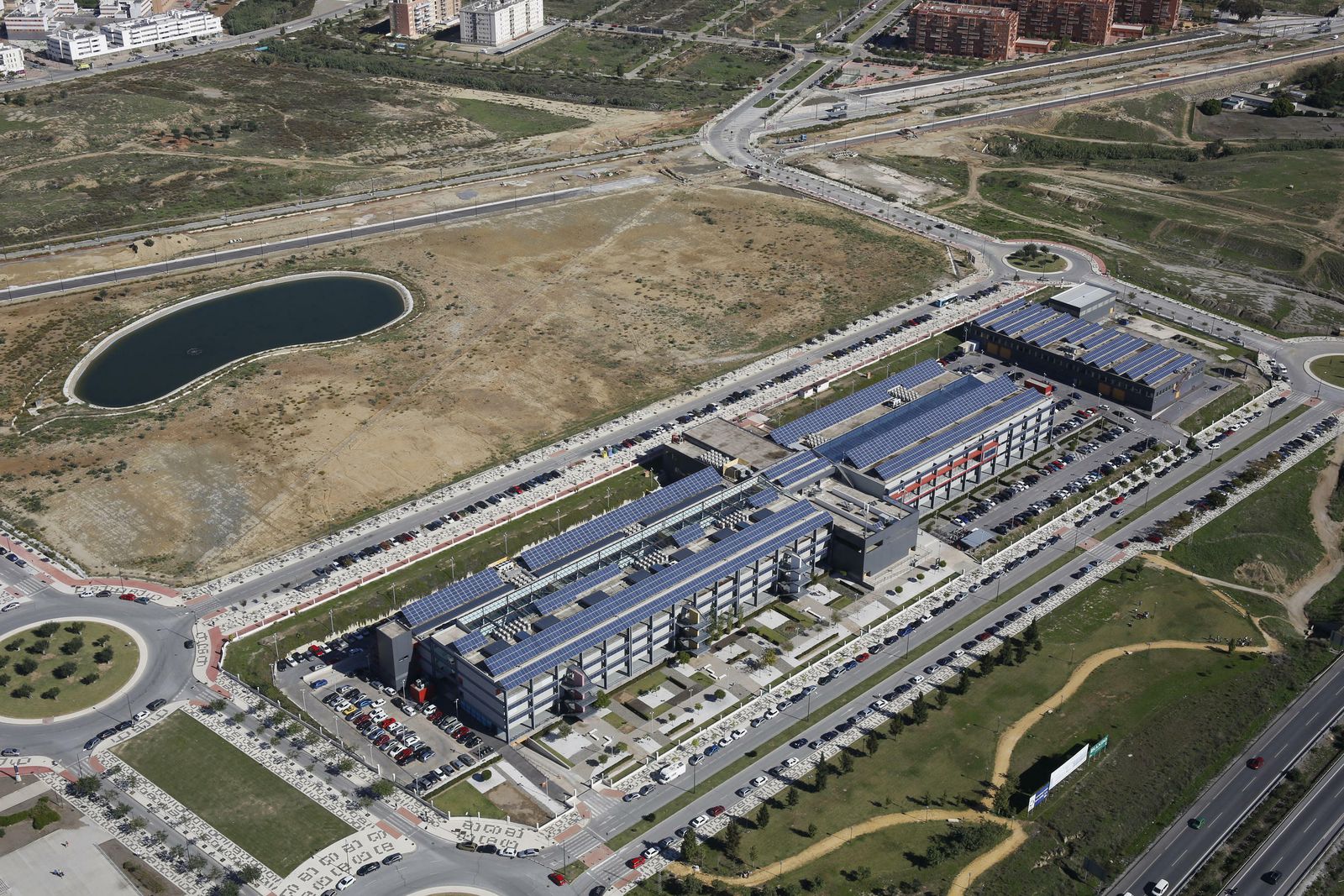 Vista de los terrenos de ampliación de la Universidad de Málaga.