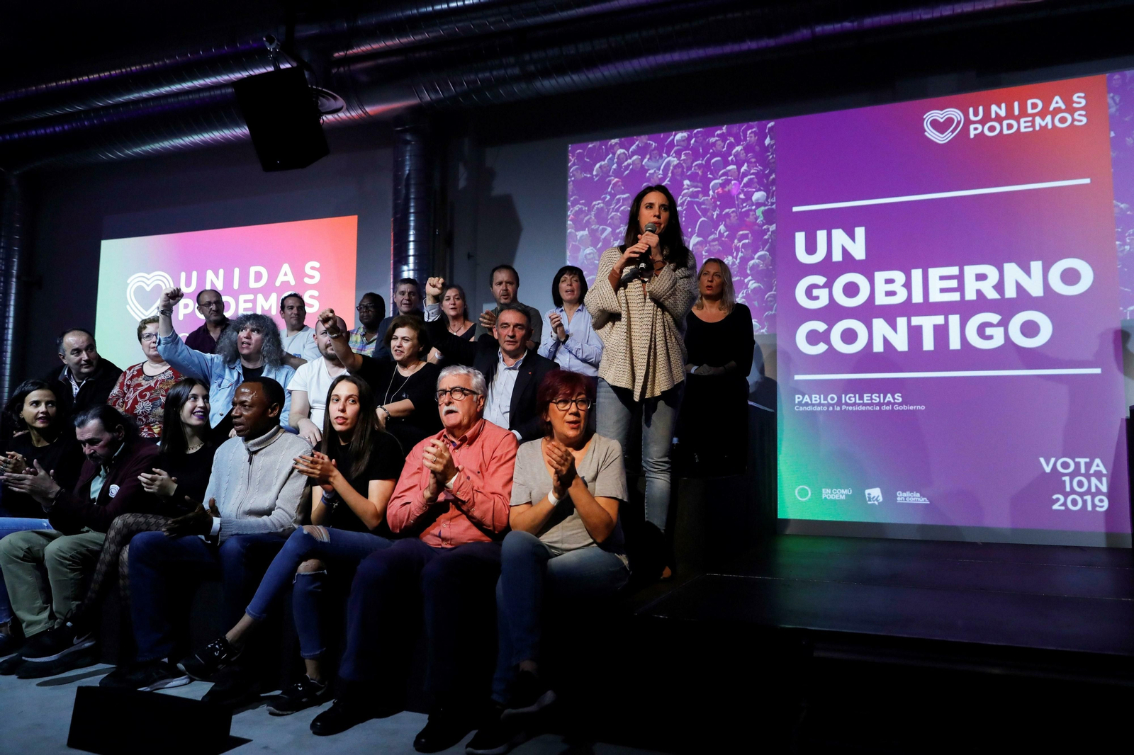 Unidas Podemos celebra un mitin en Madrid con Irene Montero y Alberto Garzón.
