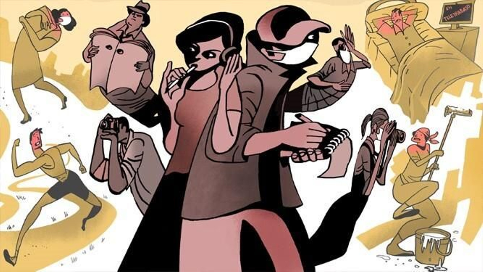 Ilustración sobre el trabajo de los detectives en la pandemia.