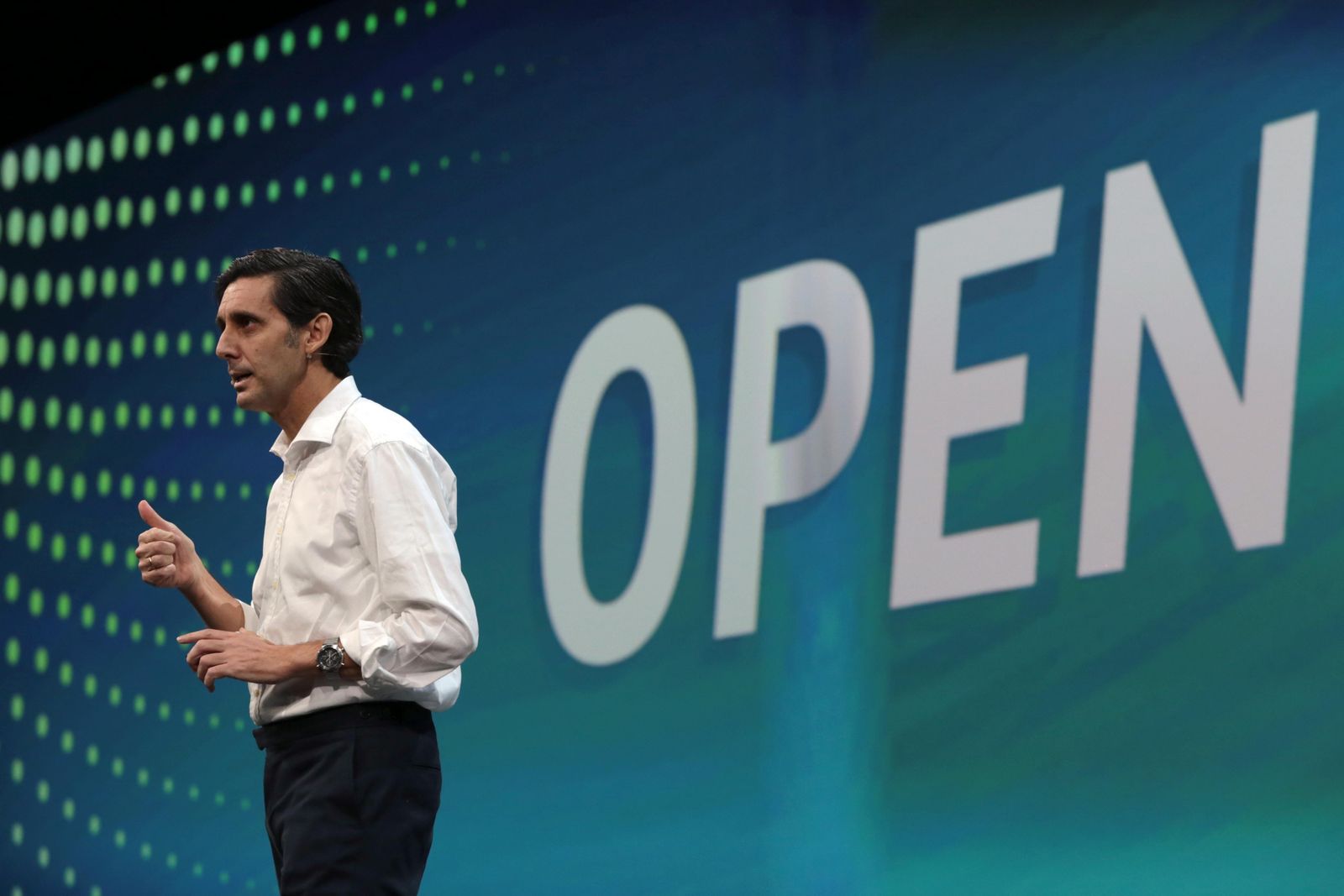 José María Álvarez-Pallete en la presentación de 'Reconecta'.