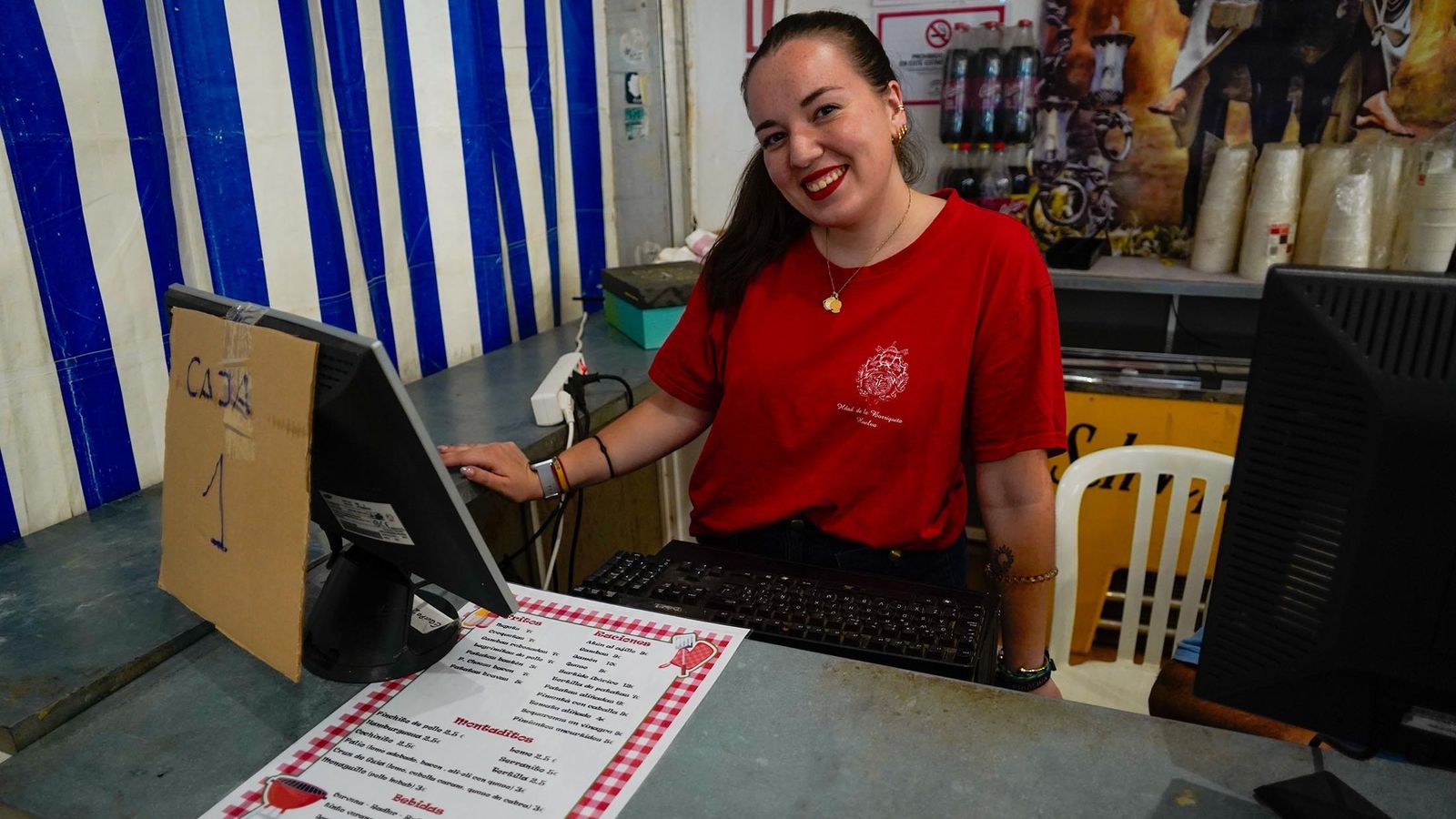 Nuria Fernández, en la caseta de La Borriquita.