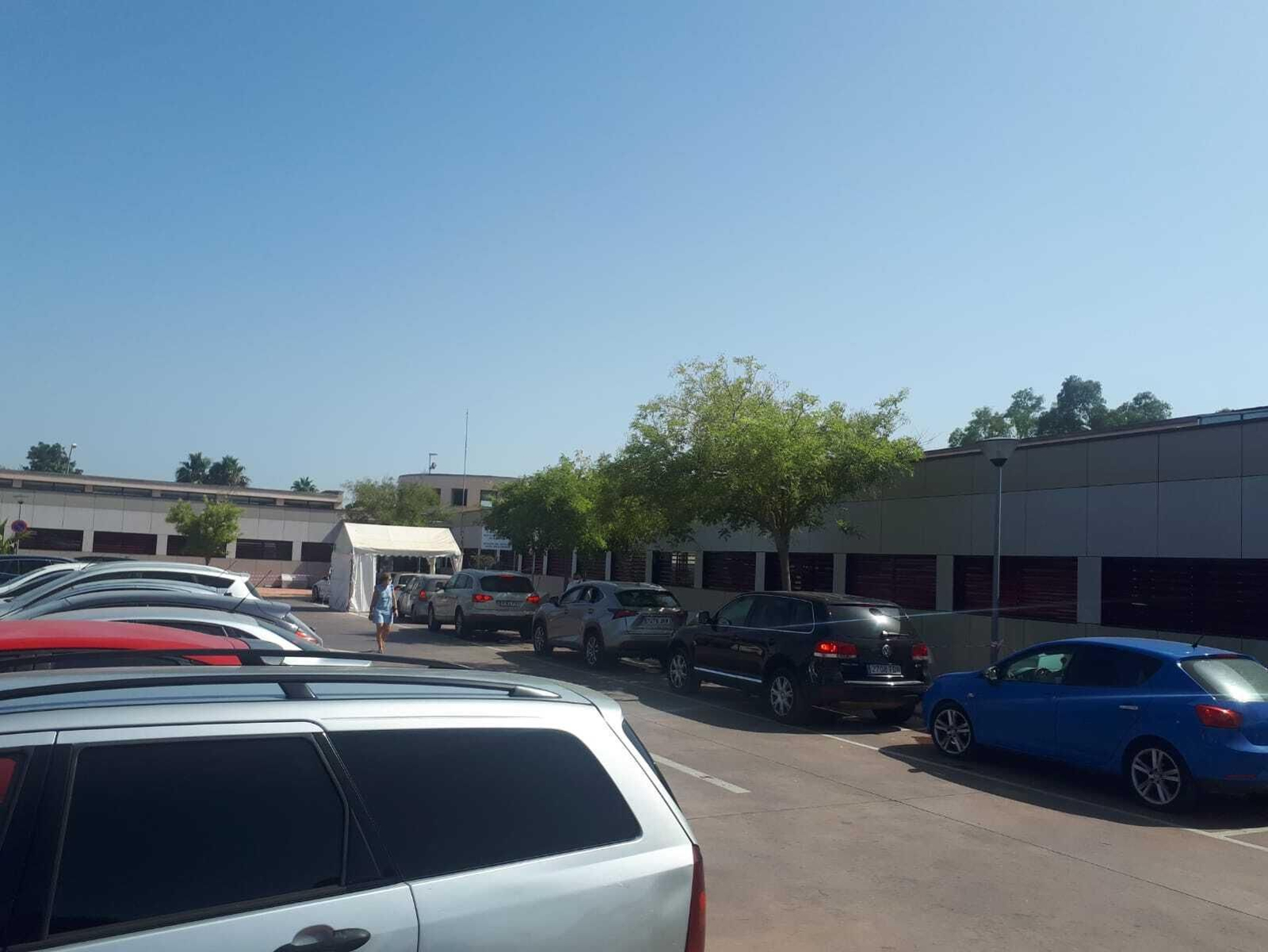 Punto de realización de las pruebas del coronavirus en el centro de salud de Los Gallos, en una imagen de archivo.