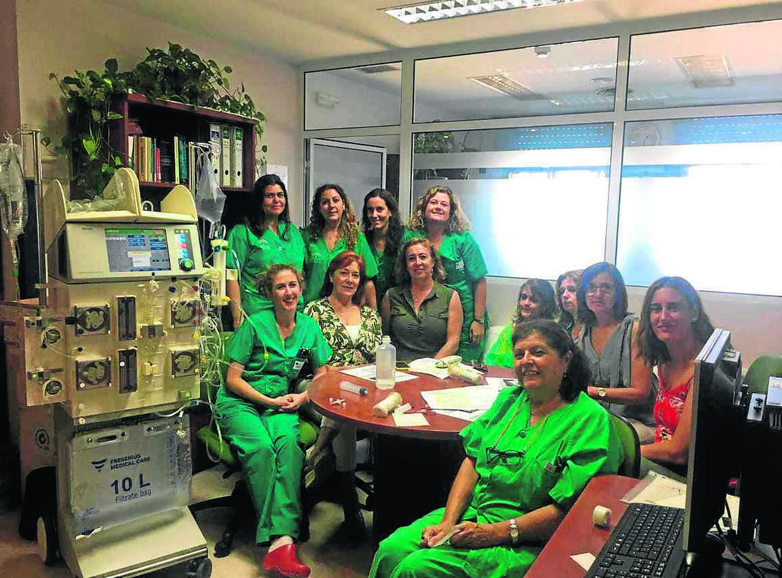 Personal de la UCI del Hospital de Riotinto.