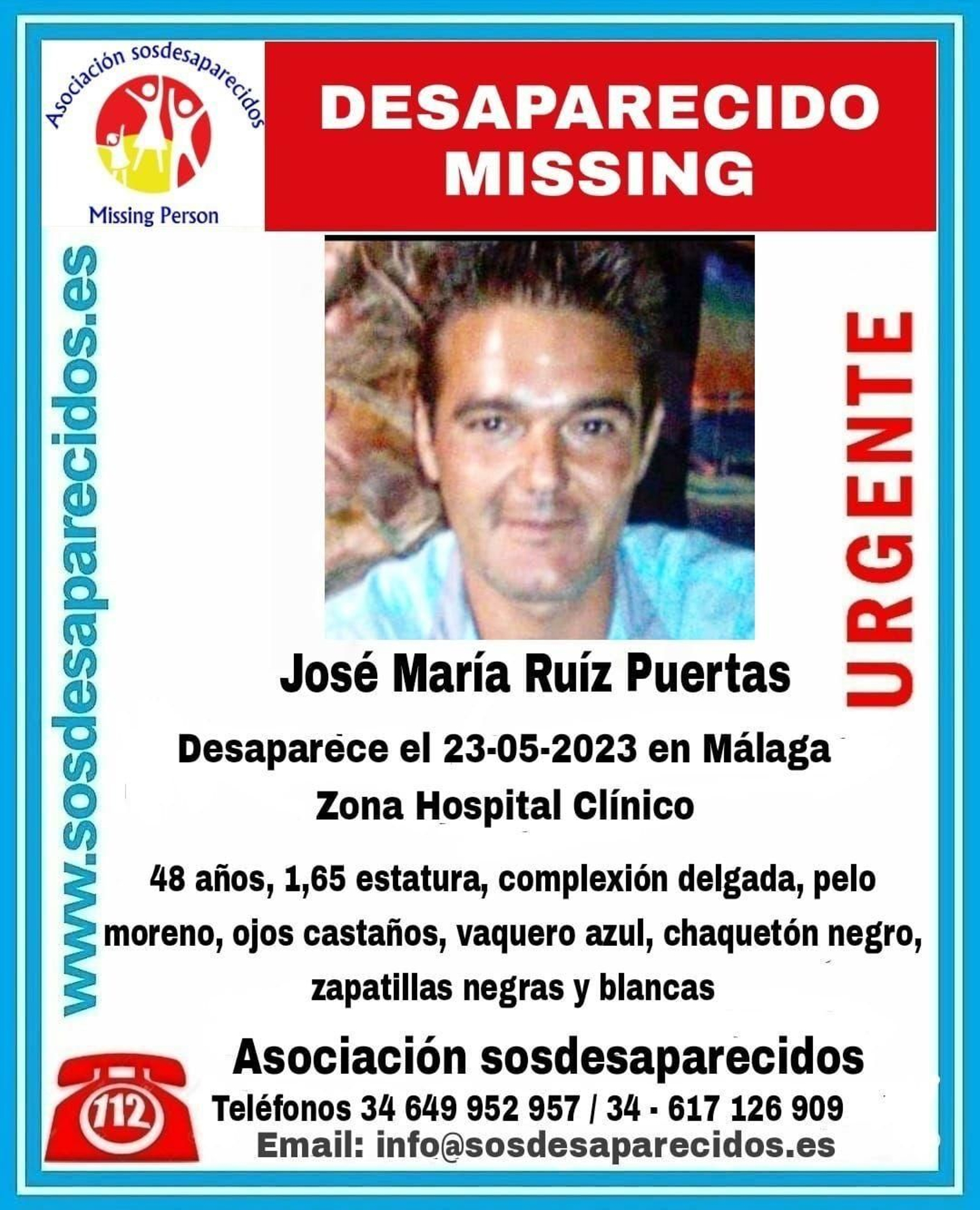 José María Ruiz, desaparecido este martes. José María Ruiz, desaparecido este martes.