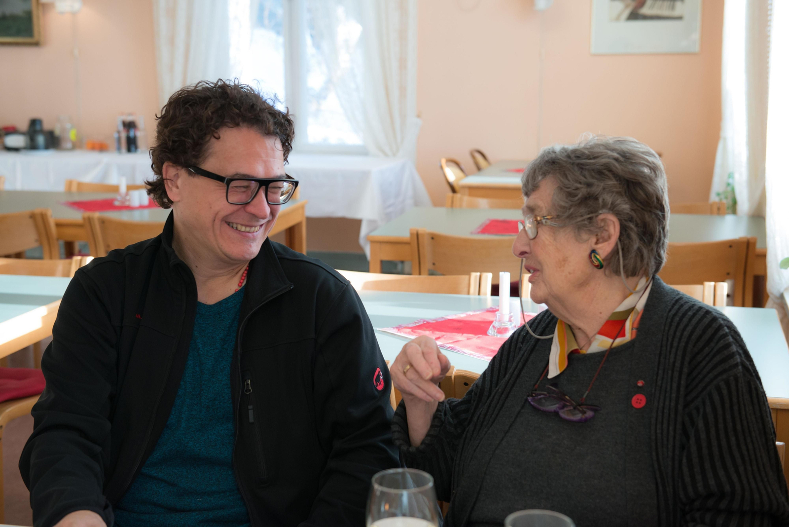 Jesús Palomino y Berit As en la antigua sede de la Universidad de las Mujeres. Loten, Hamar. Noruega, enero 2015.