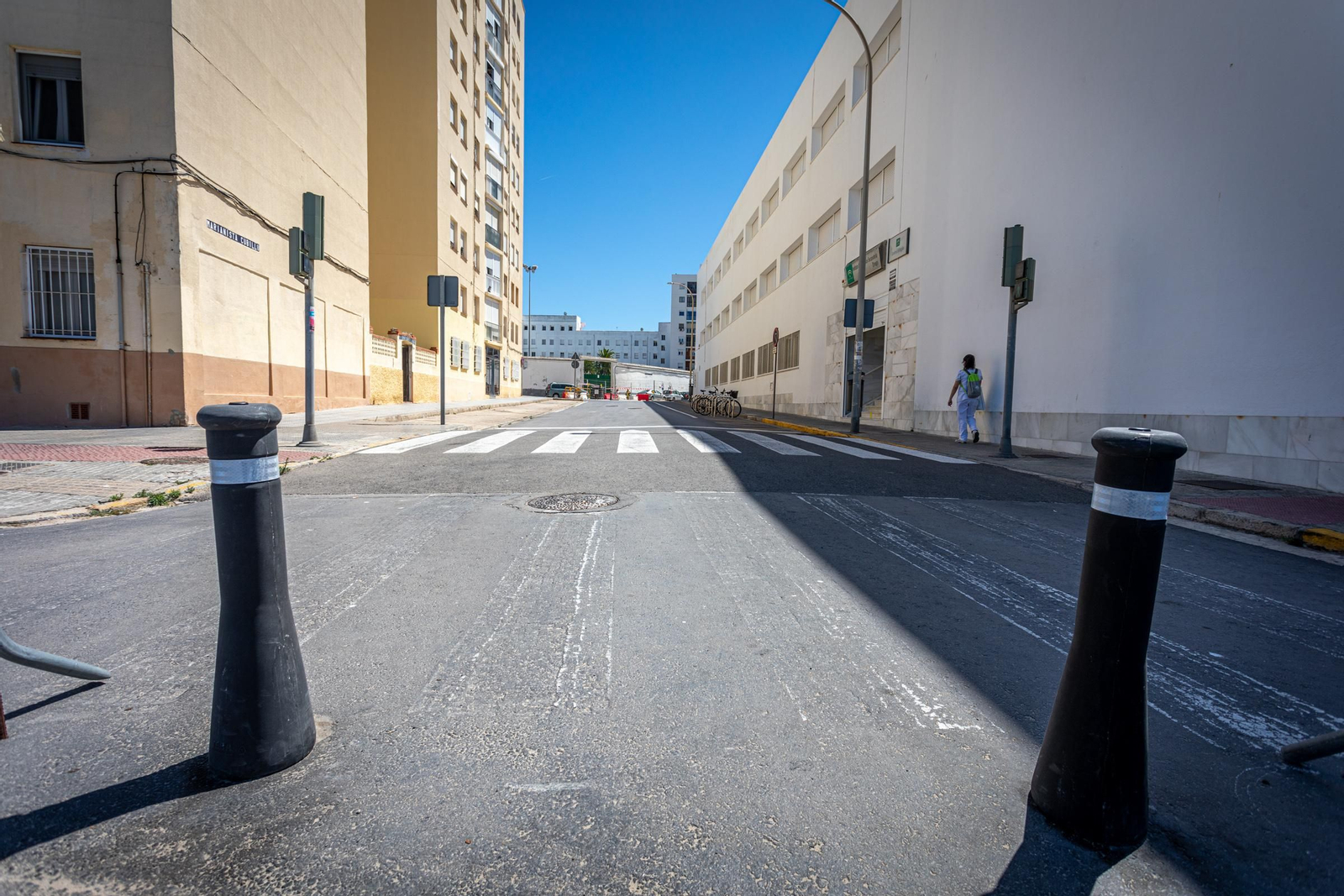 Tramo de la calle Marianista Cubillo actualmente peatonalizado.