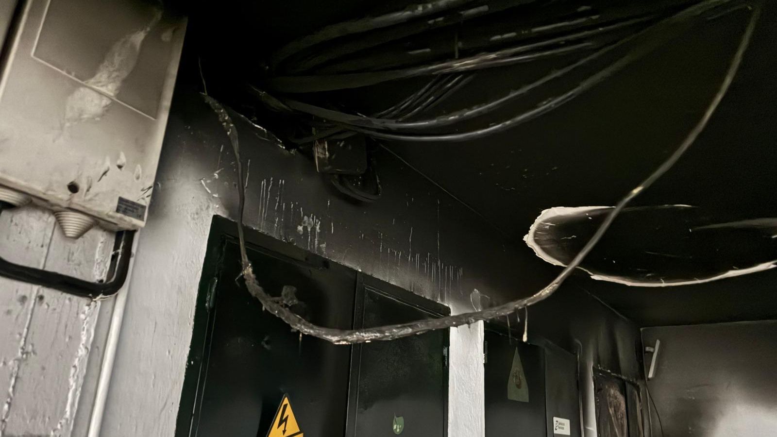 El garaje tras el incendio.