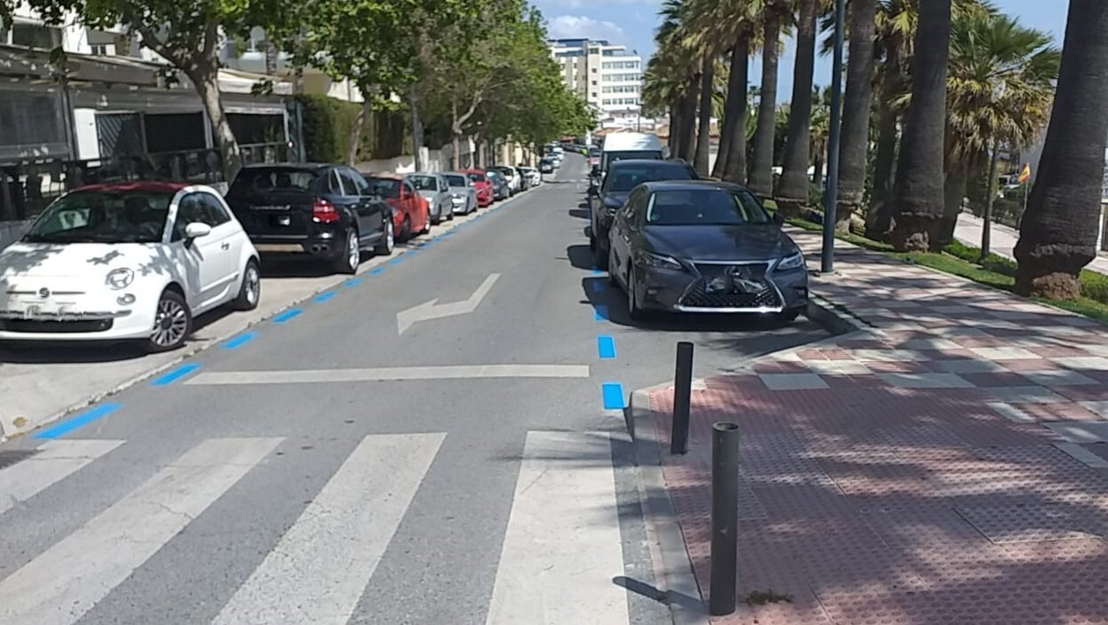 Vista de la calle Guadalete, en Marbella.