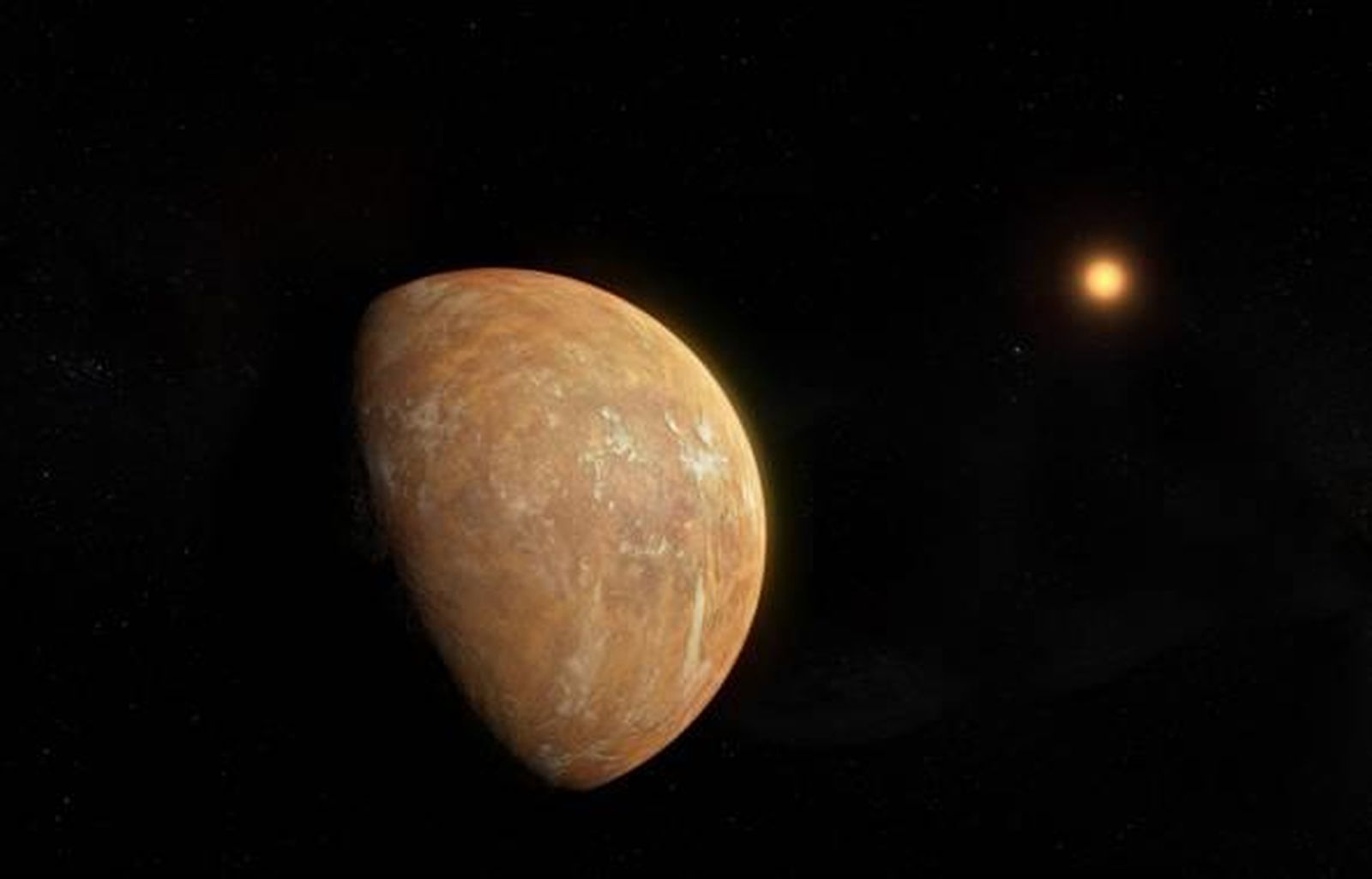 Concepción artística del planeta en torno a la estrella de Barnard.