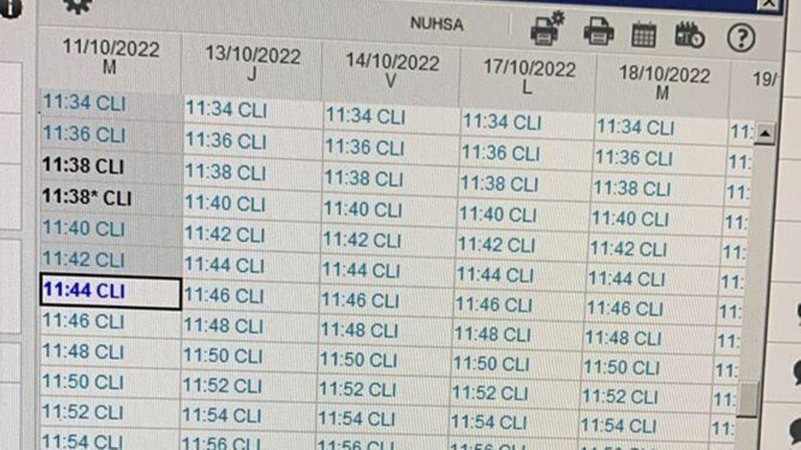 Agenda sobrecargada de un centro de salud de Sevilla.