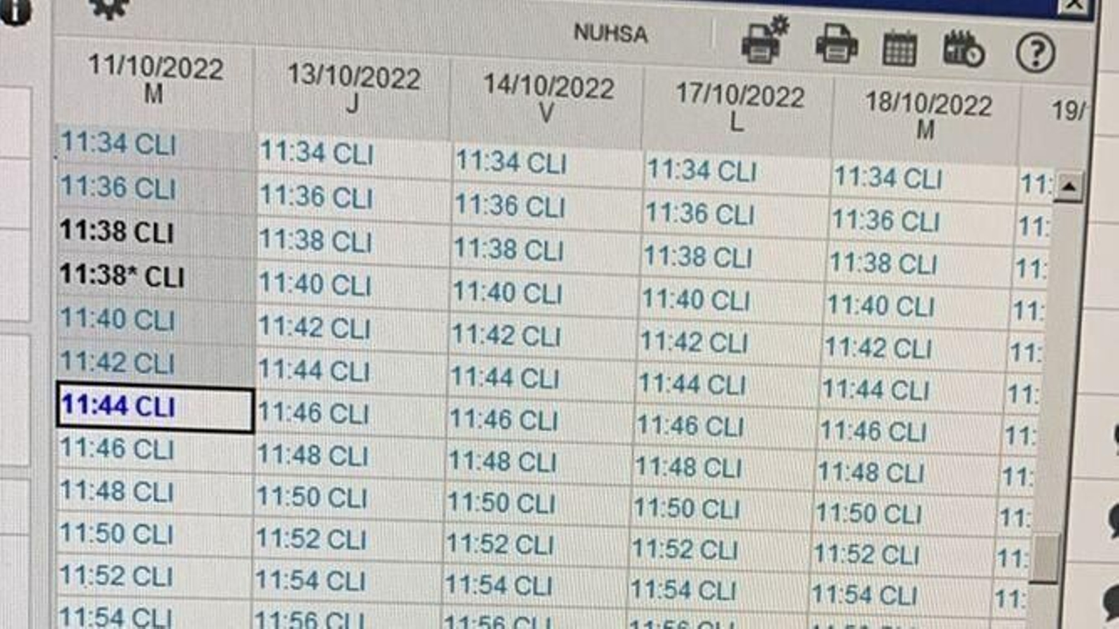 Agenda sobrecargada de un centro de salud de Sevilla.