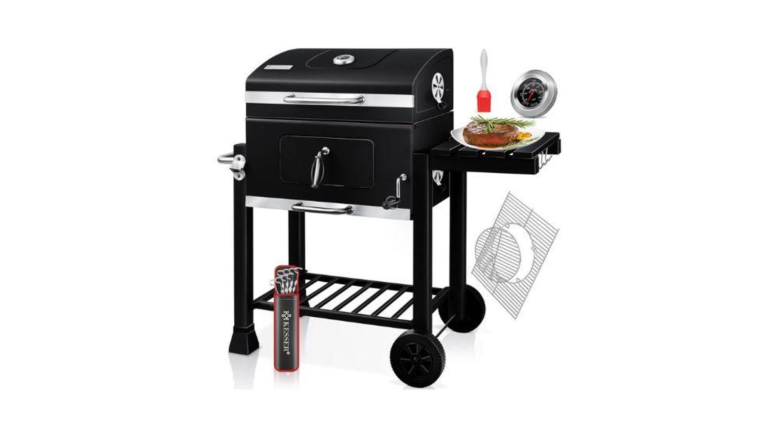 Parilla de carbón con carrito KESSER® Parilla de carbón con carrito KESSER®