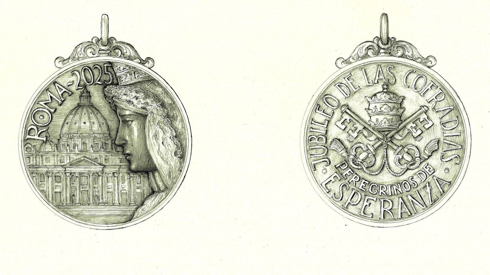 Medalla conmemorativa de la participación de la Virgen de la imagen de María Santísima de la Esperanza en el Jubileo de las Cofradías