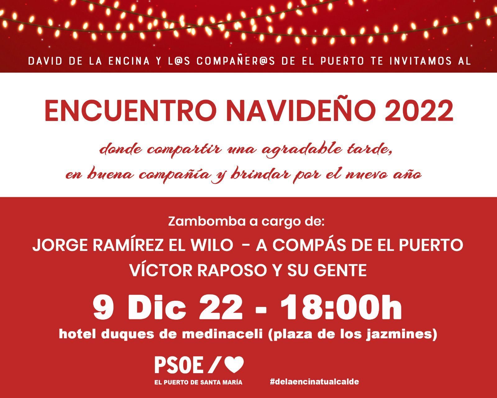 El PSOE celebra un encuentro navideño en el hotel Duques de Medinaceli.
