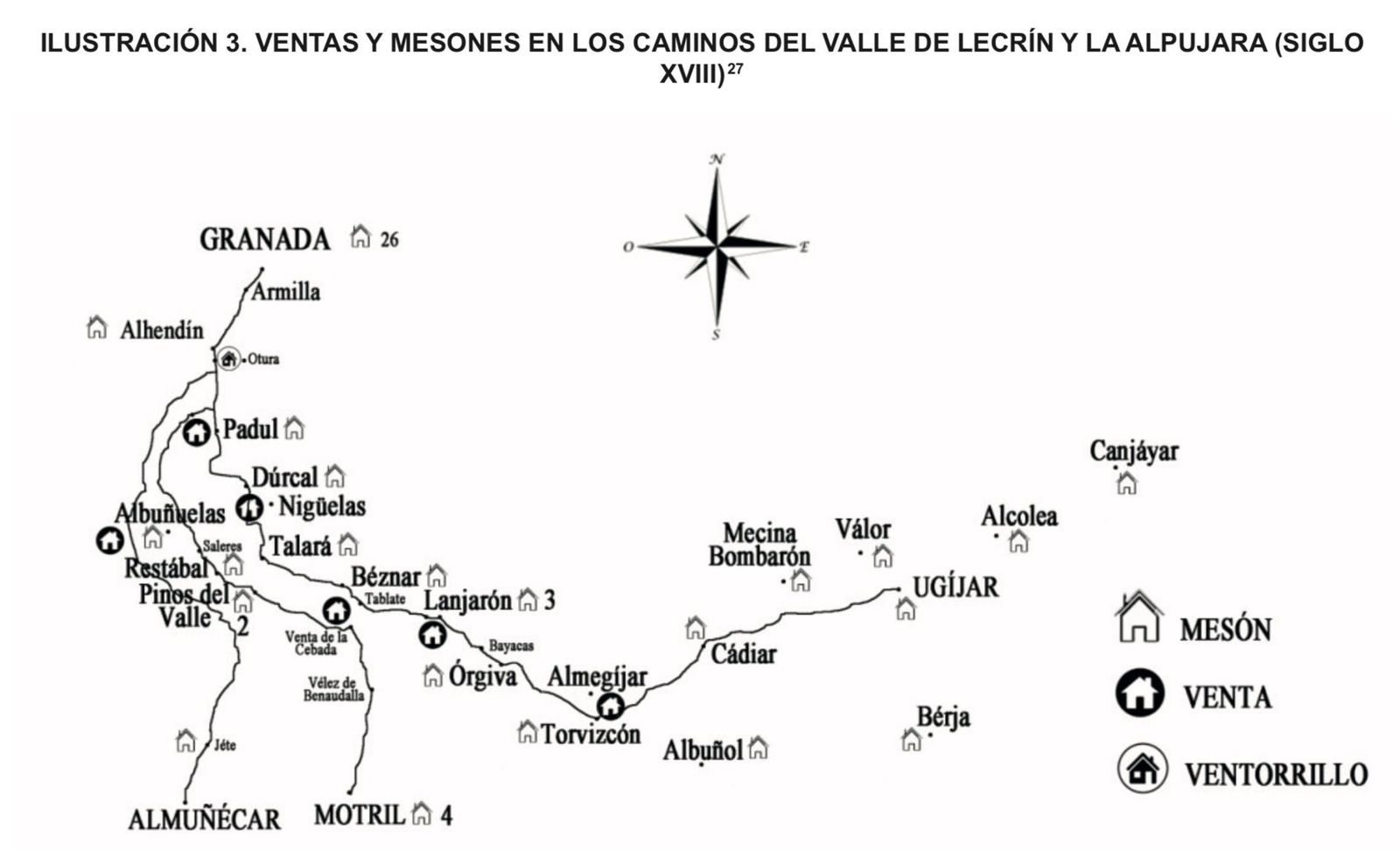 Un estudio de la Universidad de Granada ahonda en la historia de caminos y hospederías del Reino de Granada