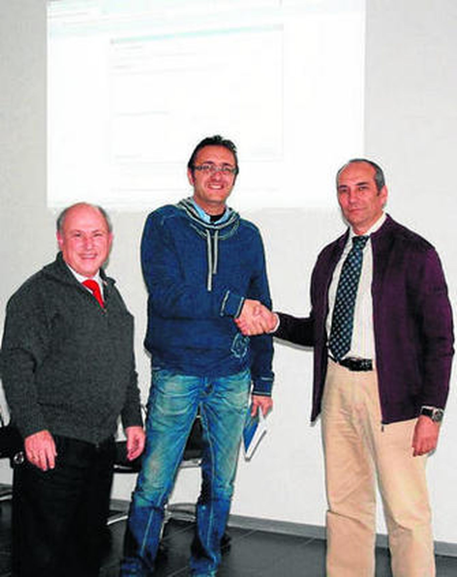 Benito de la Morena, Juan Luis Aguado y Juan Carlos Fortes